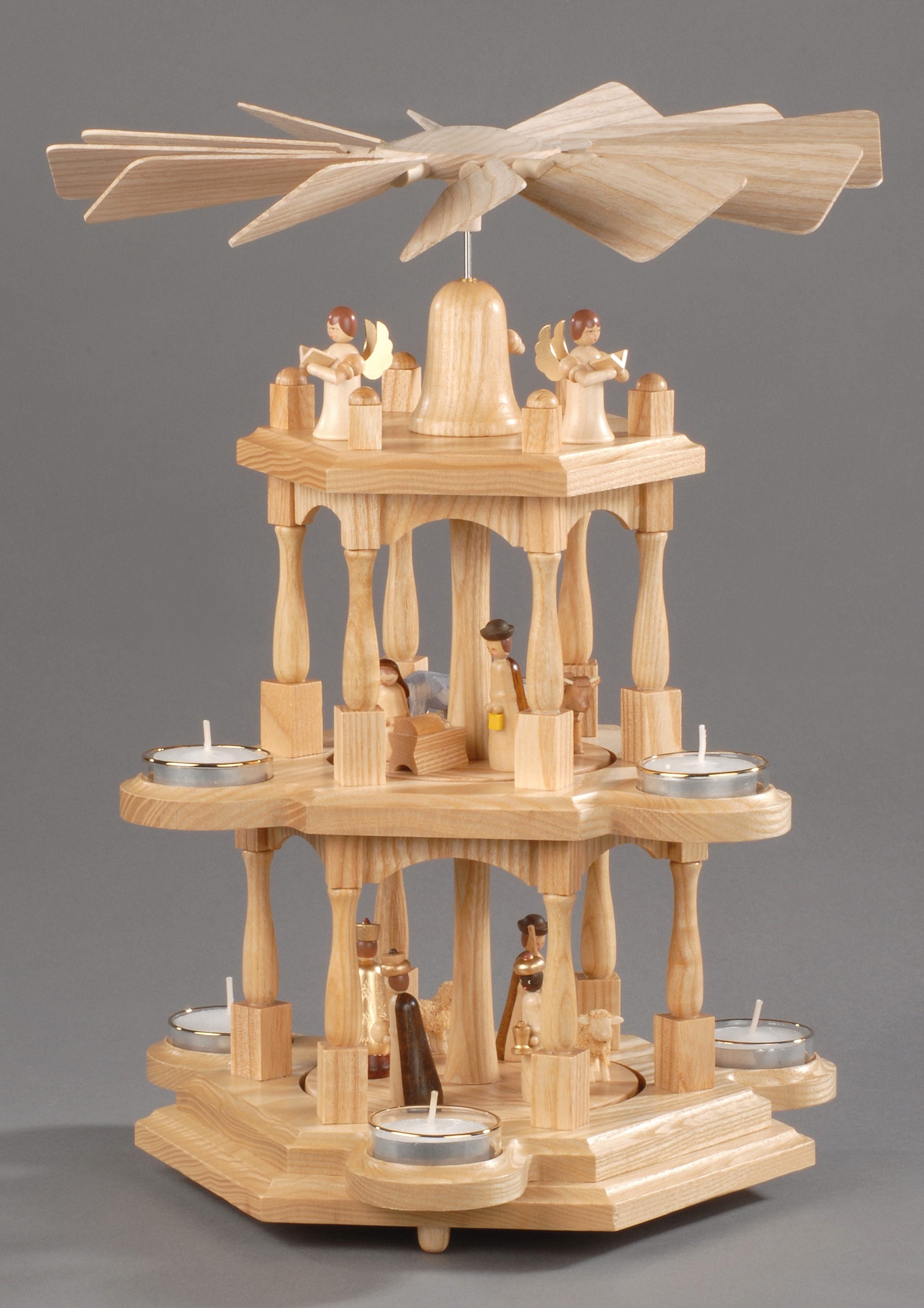 Albin Preissler Weihnachtspyramide »5 (1 Weihnachtsdeko«, Spanbaum, dem Handwerkskunst St.), mit kaufen aus online Engel bequem Erzgebirge