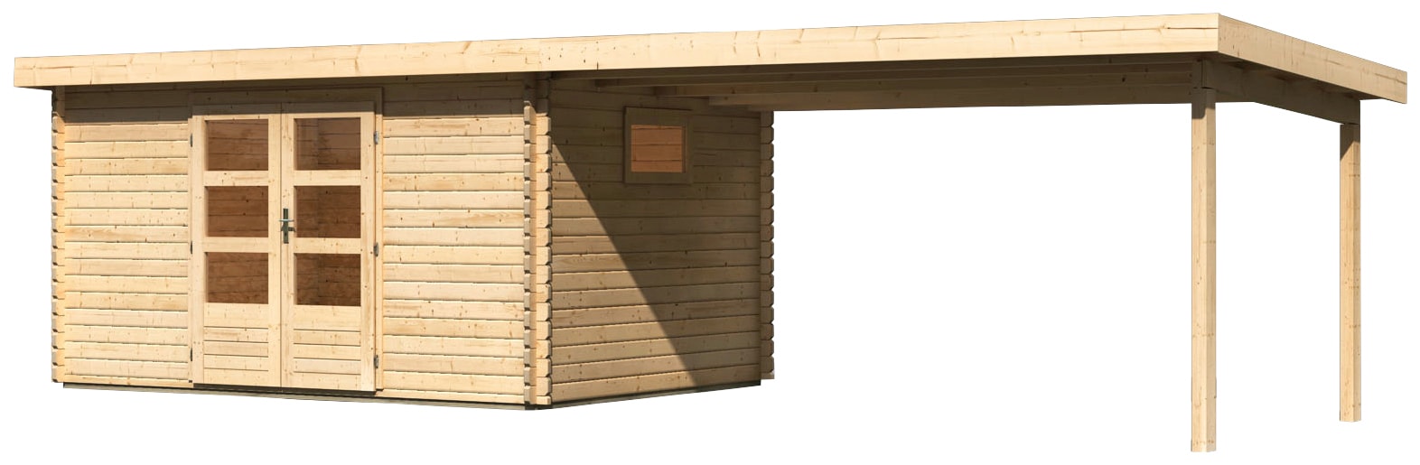WOODFeeling Gartenhaus »Trittau 5«, mit Anbaudach
