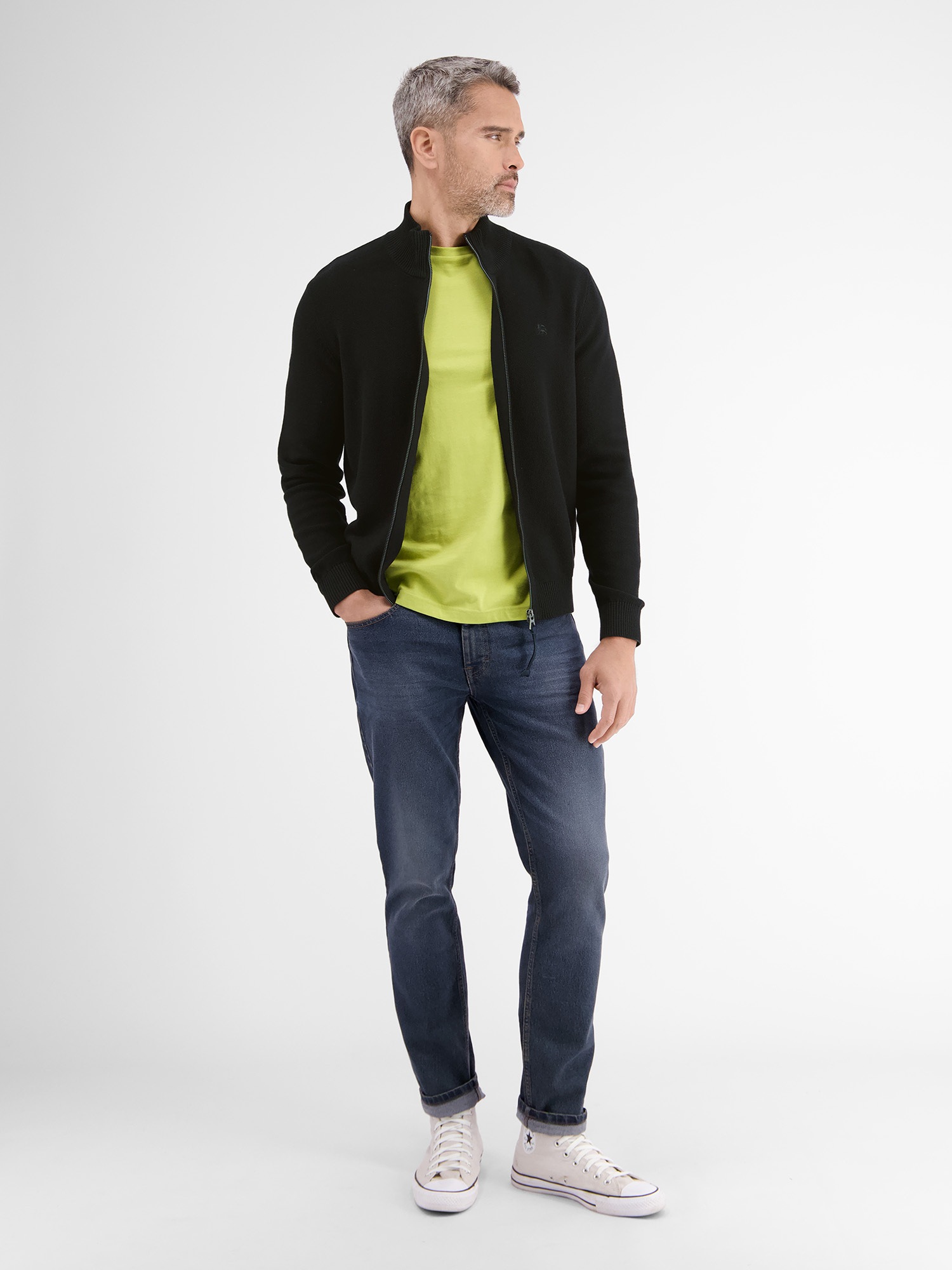 LERROS Strickjacke »LERROS Strickjacke mit Stehkragen«