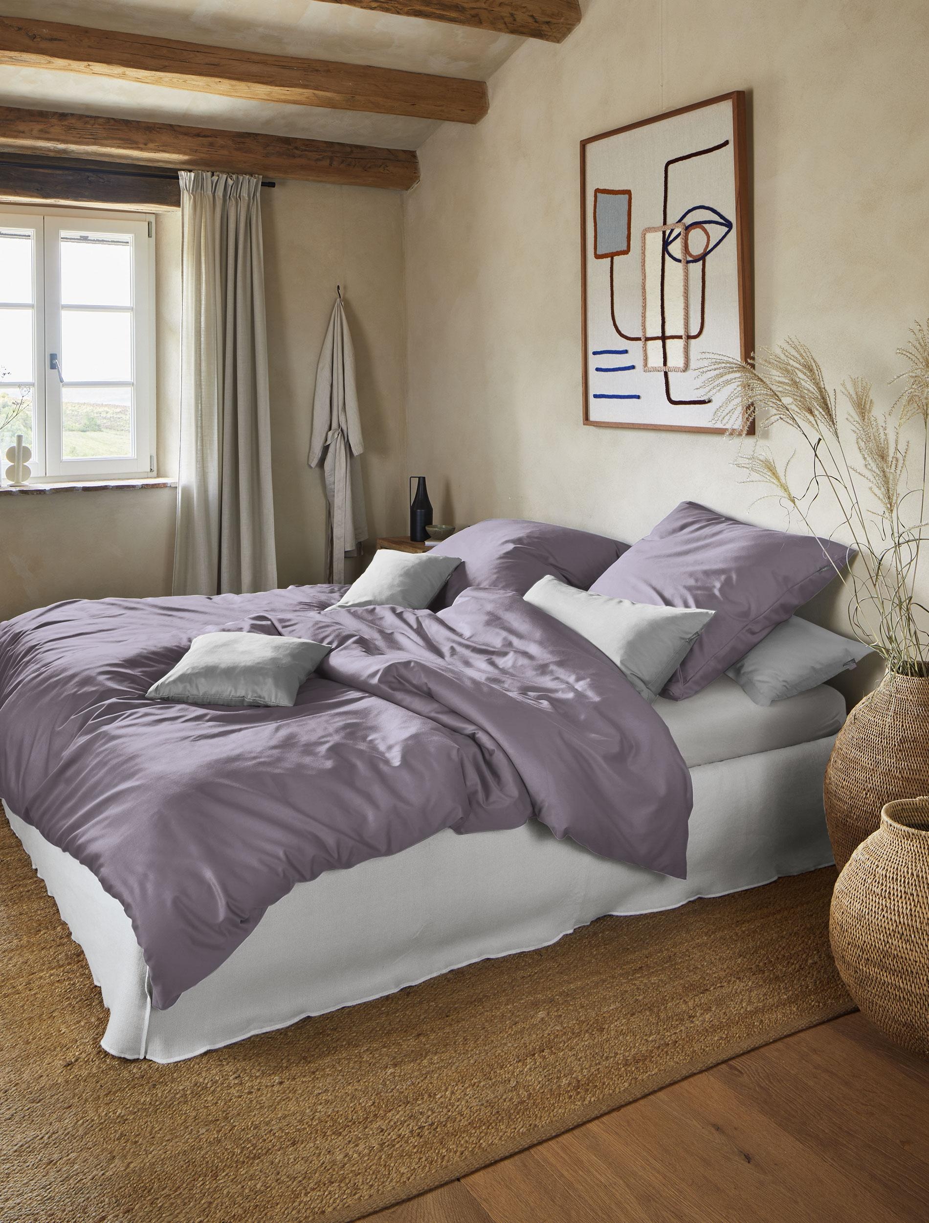 Irisette Bettwäsche "Premium Satin Bettwäsche Paris" 2 hochwertige Uni Premium Bettwäsche mit Reißverschluss, 100% Baumwolle