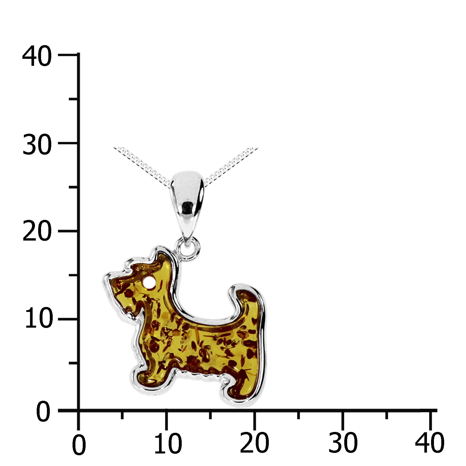 OSTSEE-SCHMUCK Kette mit Anhänger »- Hund - Silber 925/000 - Bernstein«