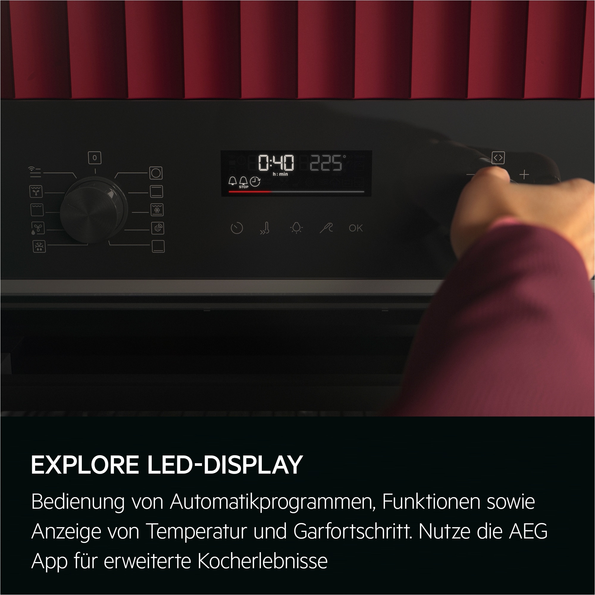 AEG Pyrolyse Backofen »OU5PB40WSM« mit Pyrolyse-Selbstreinigung Autarker Backofen mit Touch-Display – 45 Programme für jede Kochidee