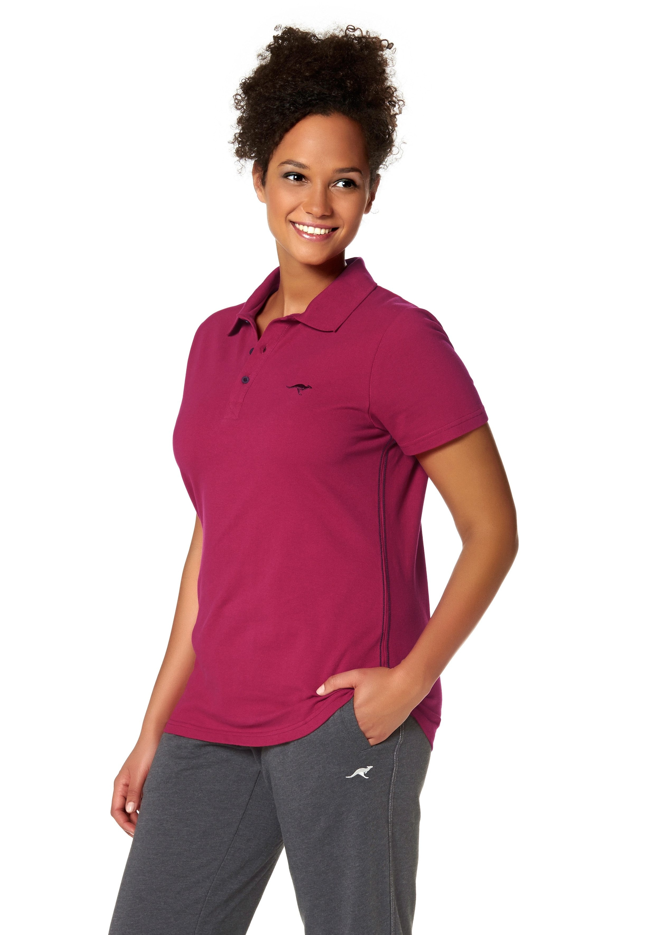 kurzärmeliges Poloshirt in Rot für Damen