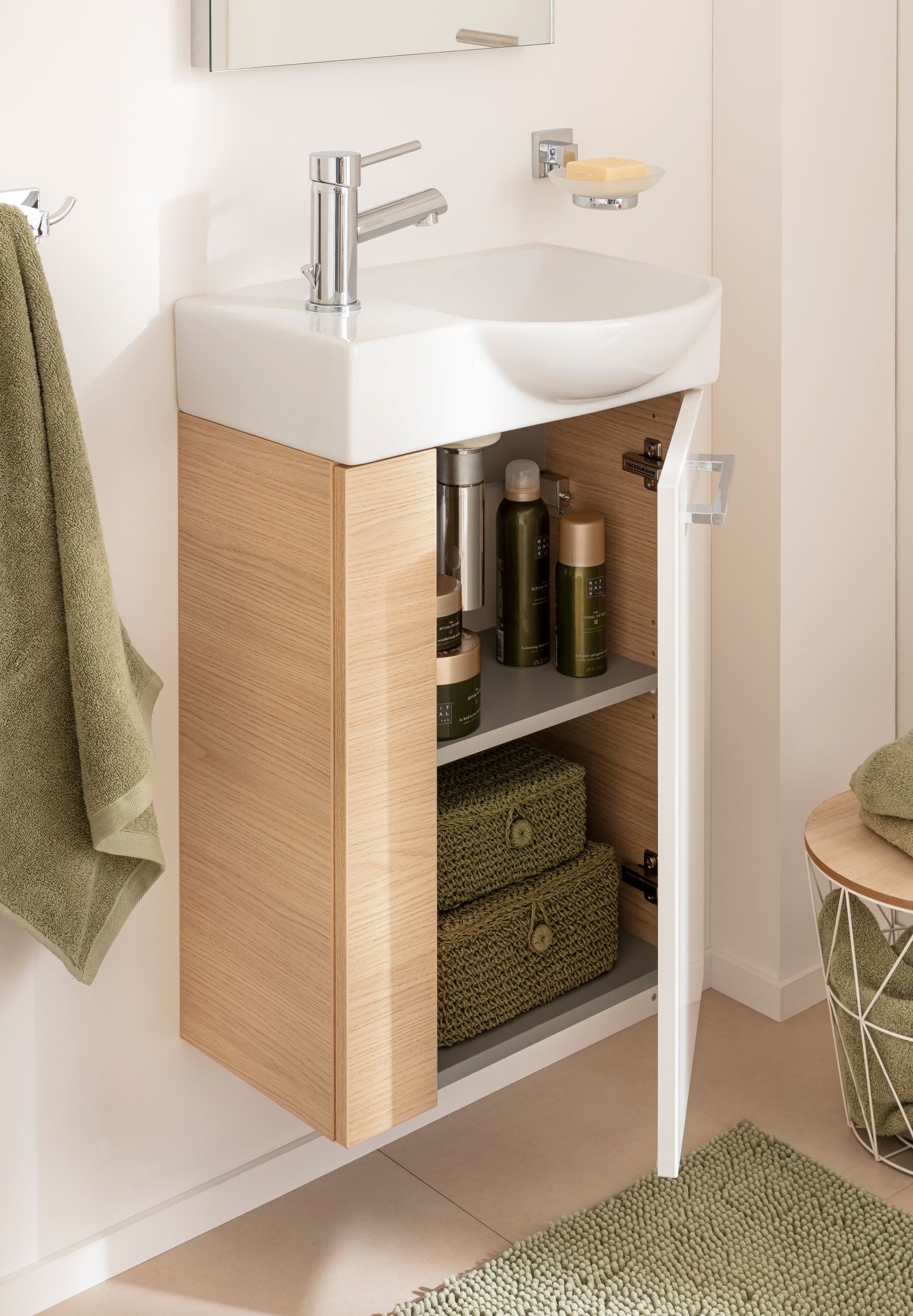 FACKELMANN Waschbeckenunterschrank »SBC« Badmöbel für Gäste-WC, Breite ca. 45 cm