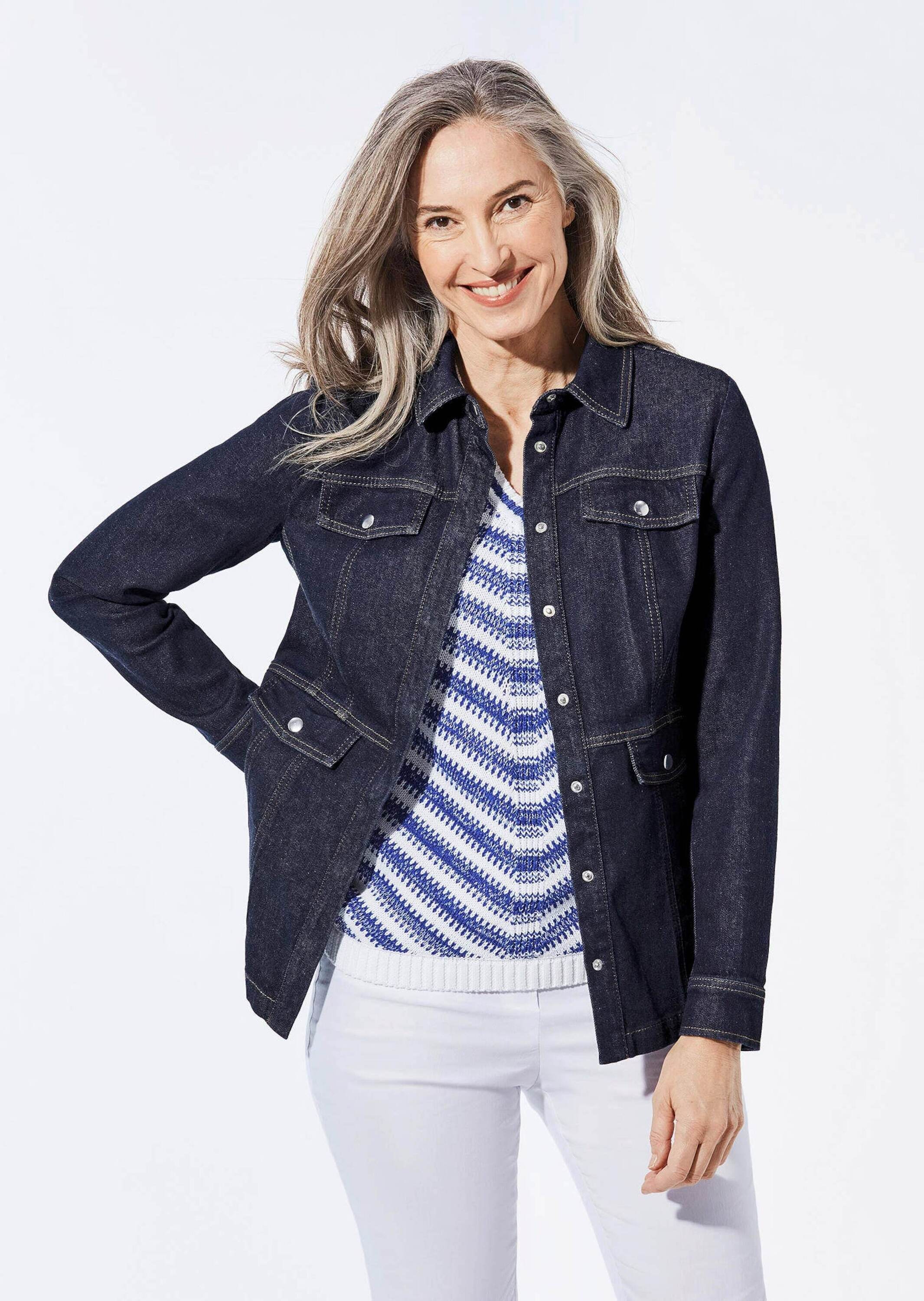 GOLDNER Kurzjacke »Jeansjacke Jeansjacke mit sportlichen Details«