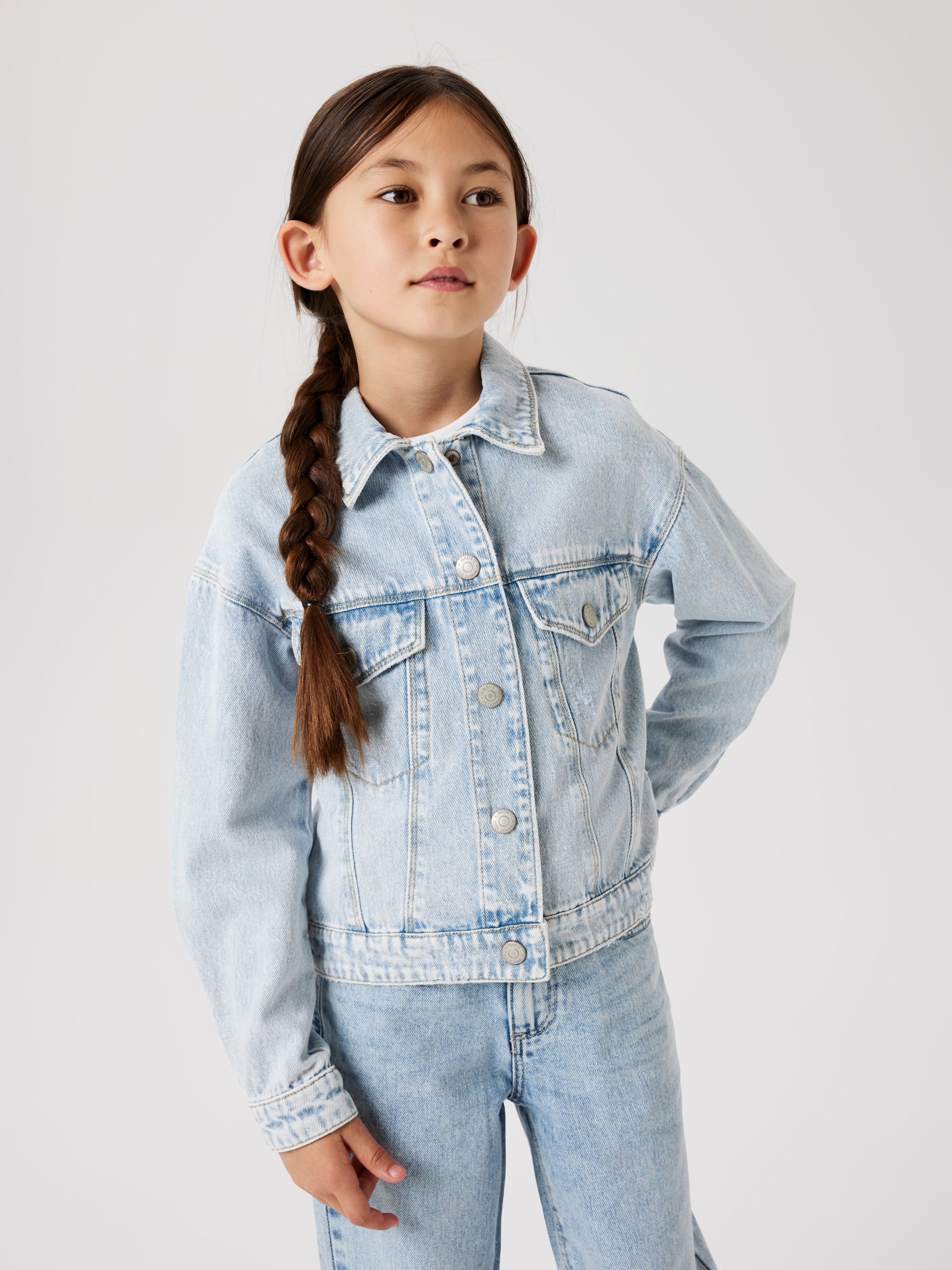 Name It Jeansjacke »NKFMILA DNM JACKET 8510-ZA NOOS«, ohne Kapuze, in leicht verkürzter, klassischer Form