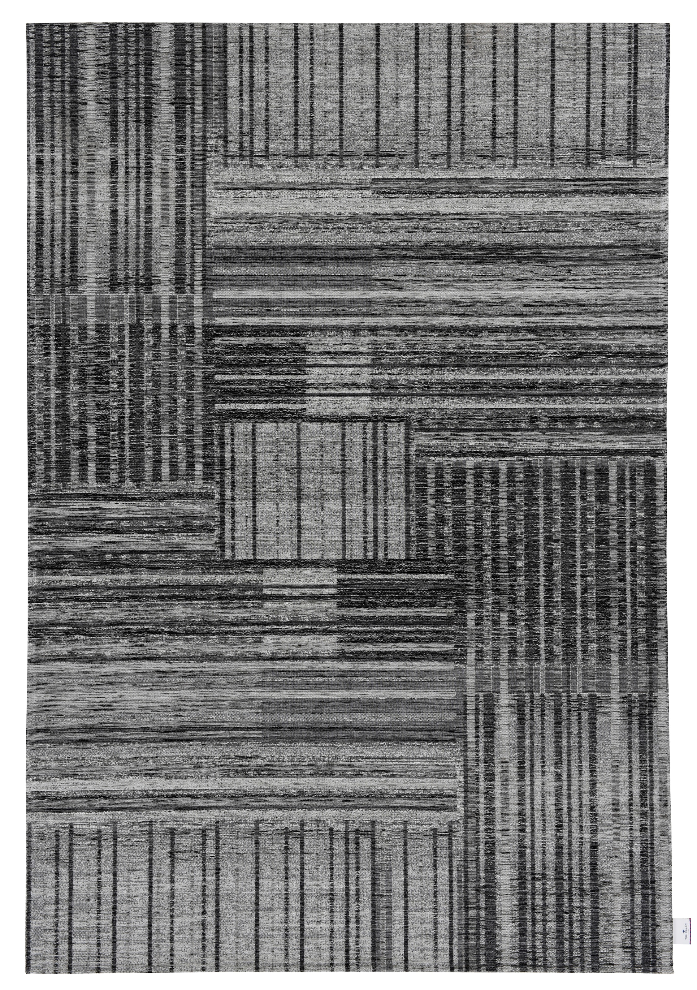 TOM TAILOR Teppich »Stripy Pat«, rechteckig, 5 mm Höhe, Flachgewebe, modernes Patchworkdesign,...