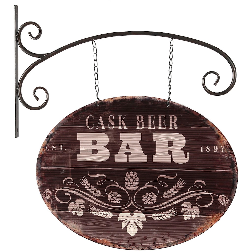 Ambiente Haus Metallbild »Pub Schild 48cm«, (1 St.)