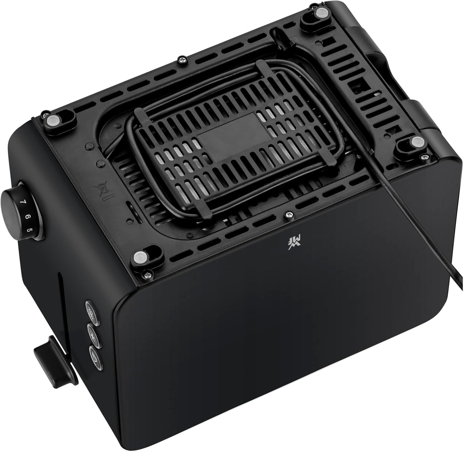WMF Toaster »Stelio Edition Deep Black, 2-Scheiben-Toaster mit Brötchenaufsatz« 2 kurze Schlitze für 2 Scheiben 1050 W 7 Bräunungsstufen, Brotzentrierung, Krümelschublade, Cromargan Gehäuse
