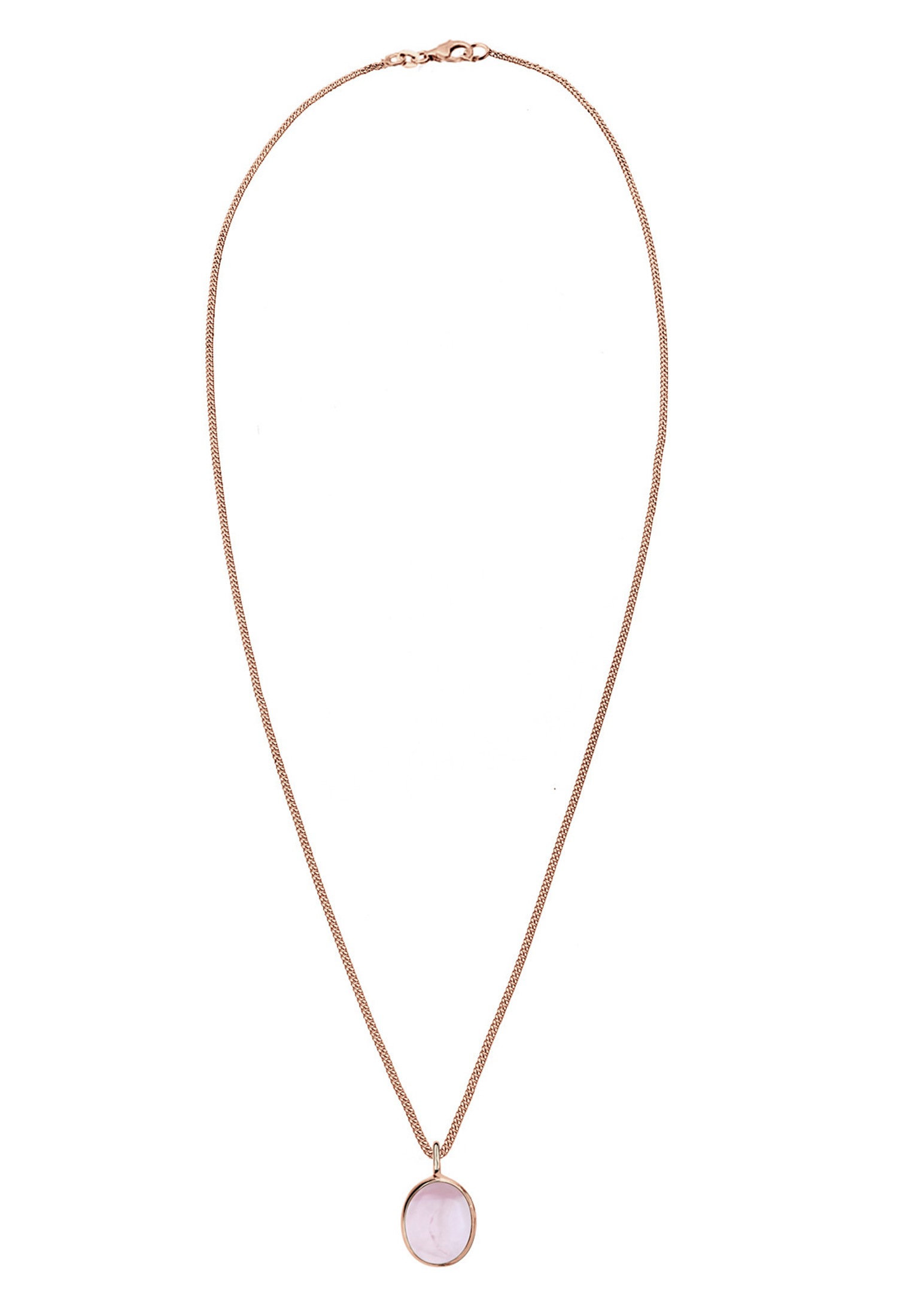 Elli Silberkette »Halskette Quarz Rose 925 Sterling Silber Rosegold«