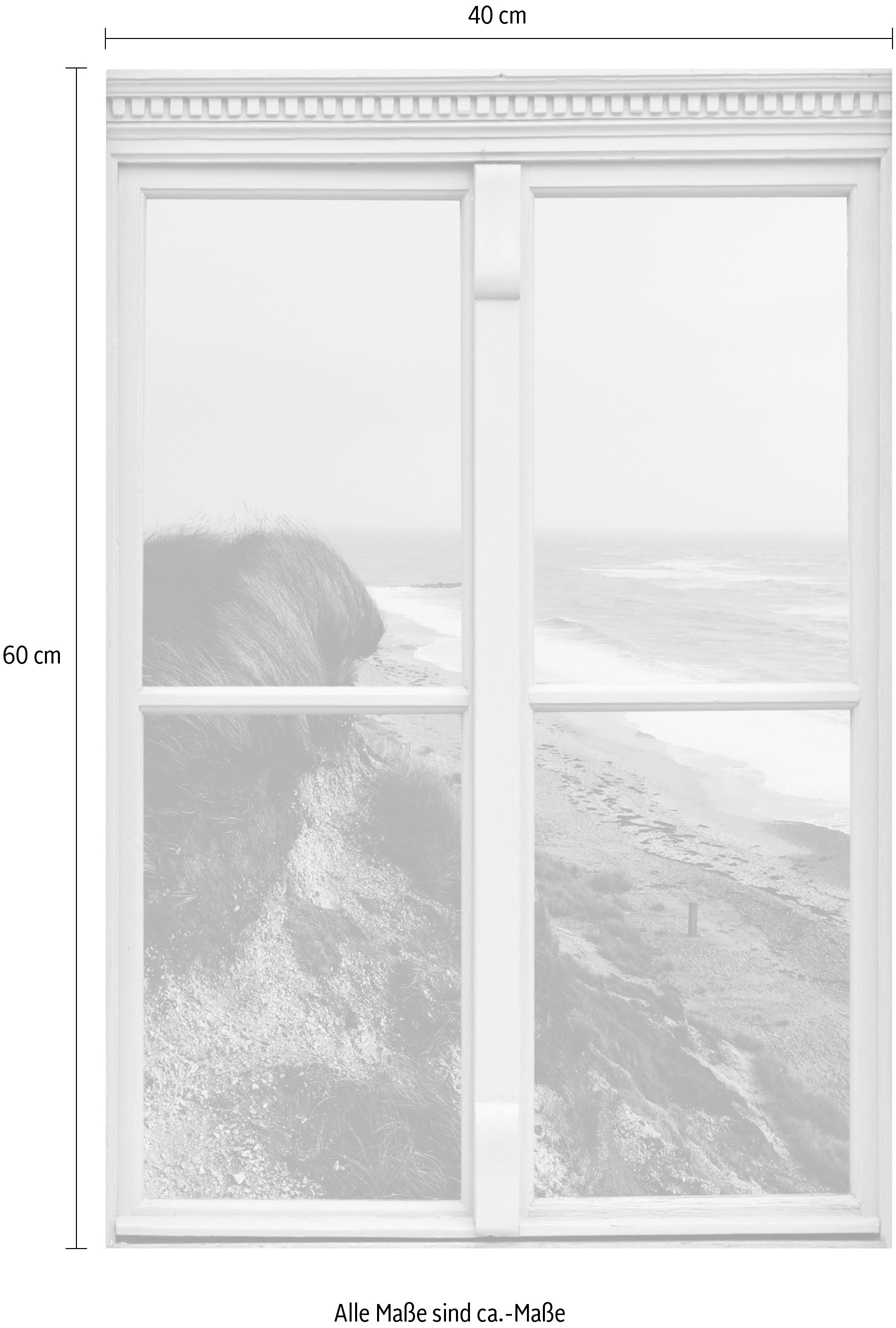 queence Wandsticker »Strand« Wandsticker, Wandbild, selbstklebend, 3D, Fenster