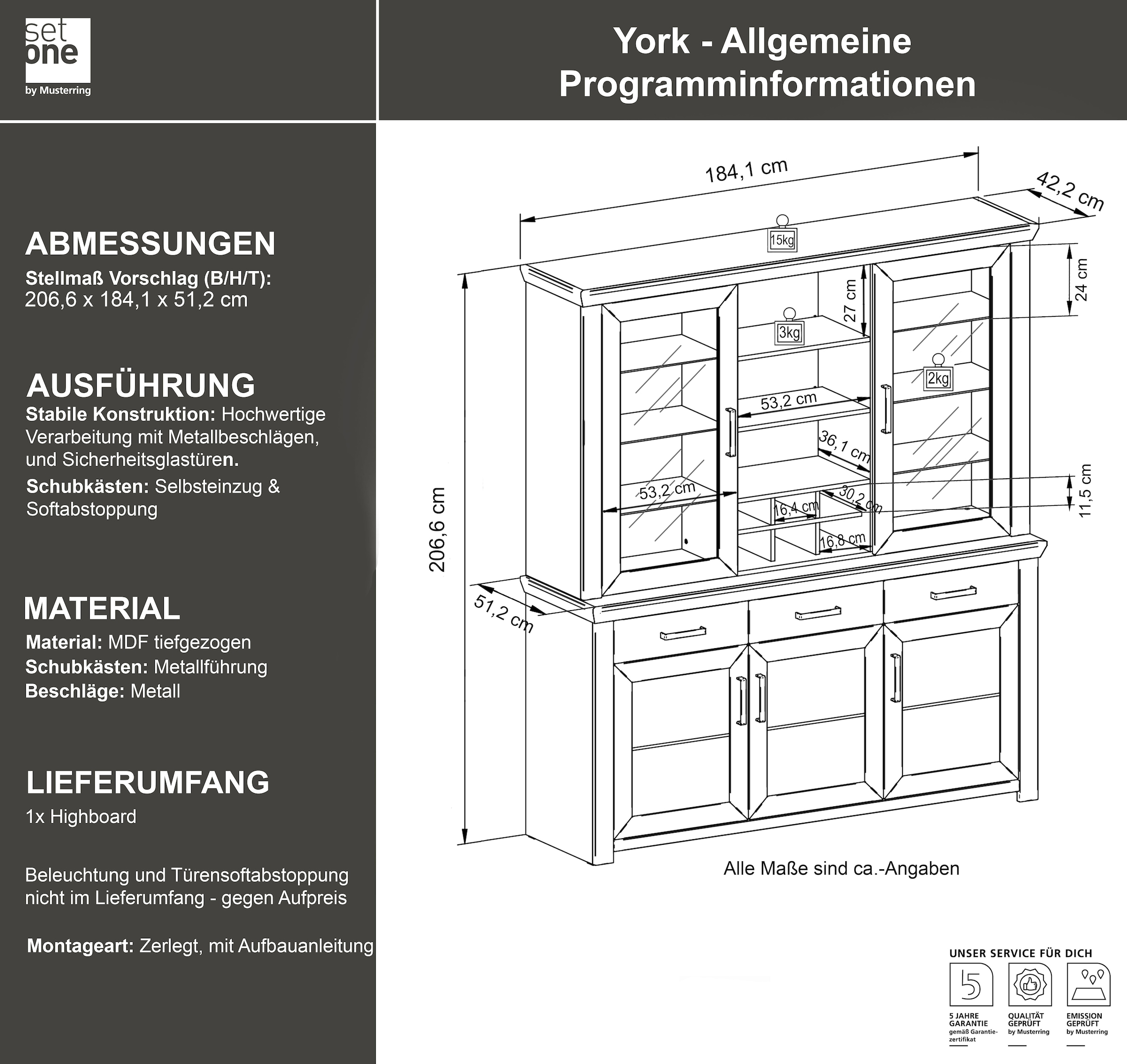 set one by Musterring Schrank-Set »York« 2 Stk. tlg.