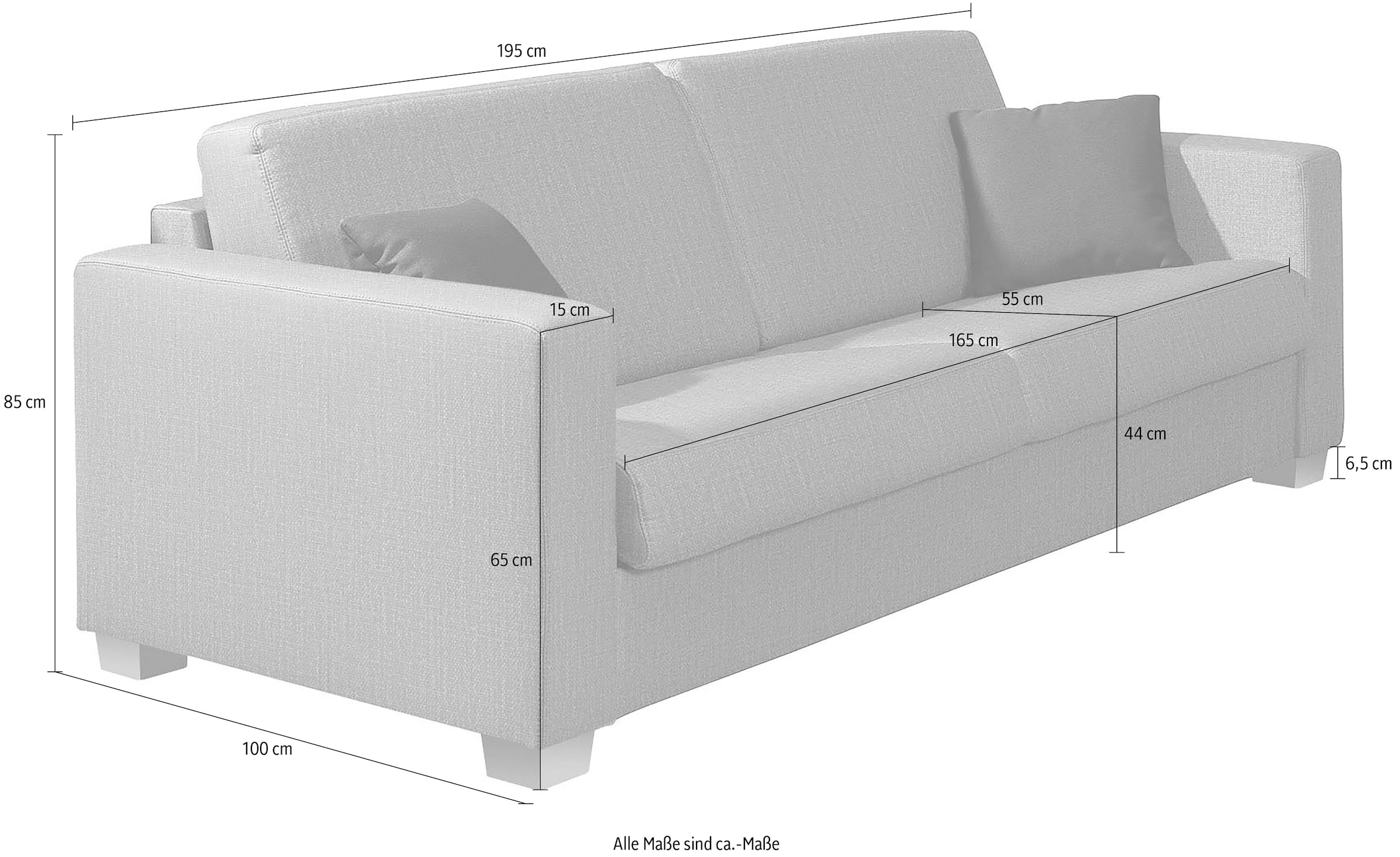 alina Schlafsofa »Verdi«, mit echter Kaltschaummatratze, zum Ausklappen, Breite 195 cm