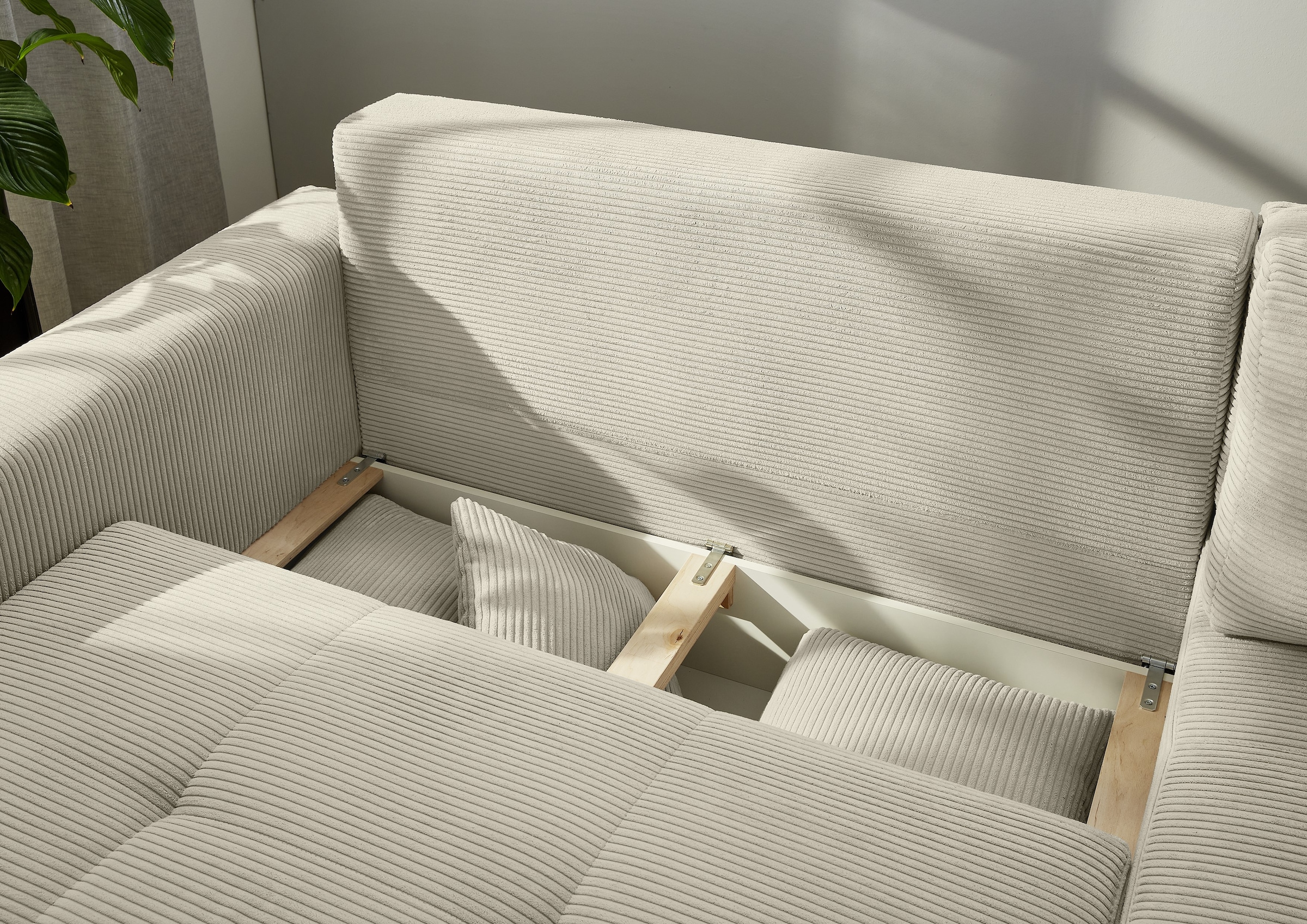 Jockenhöfer Gruppe Ecksofa »Sunset, Dauerschlafsofa mit« Tonnentaschen-Federkern, 5cm Kaltschaumtopper, flexible montierbar