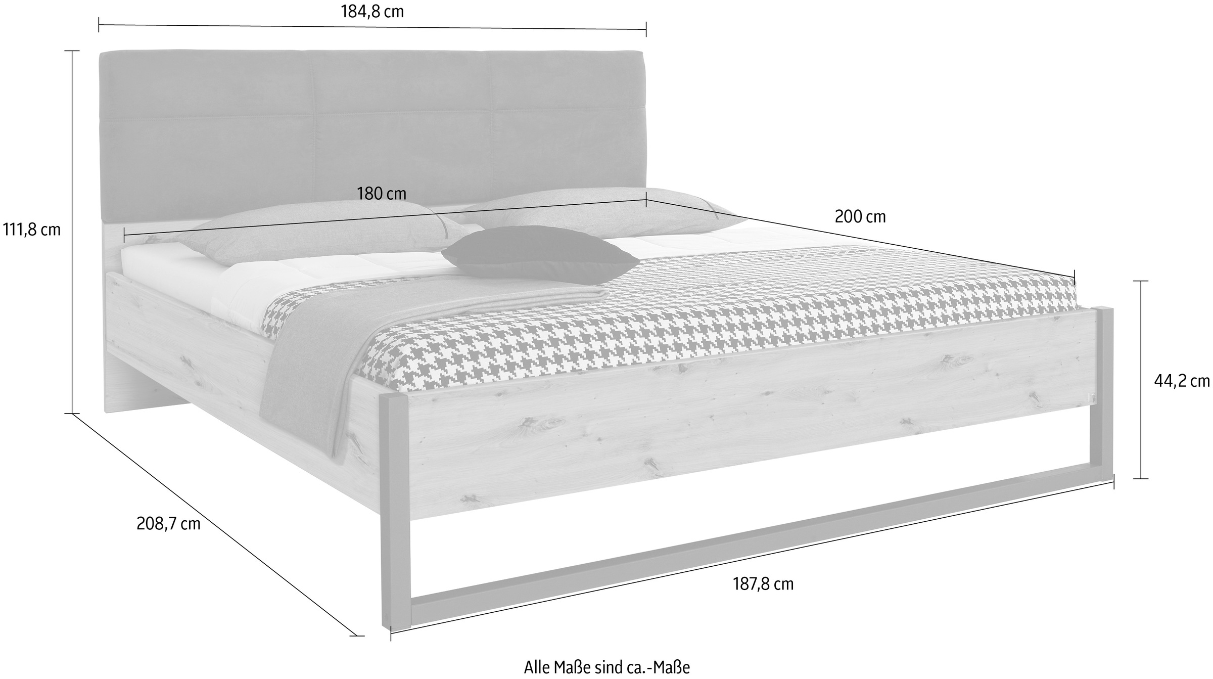 rauch Bett »Tampa«, im modernen Industrial Style, Bettenkufe aus Metall