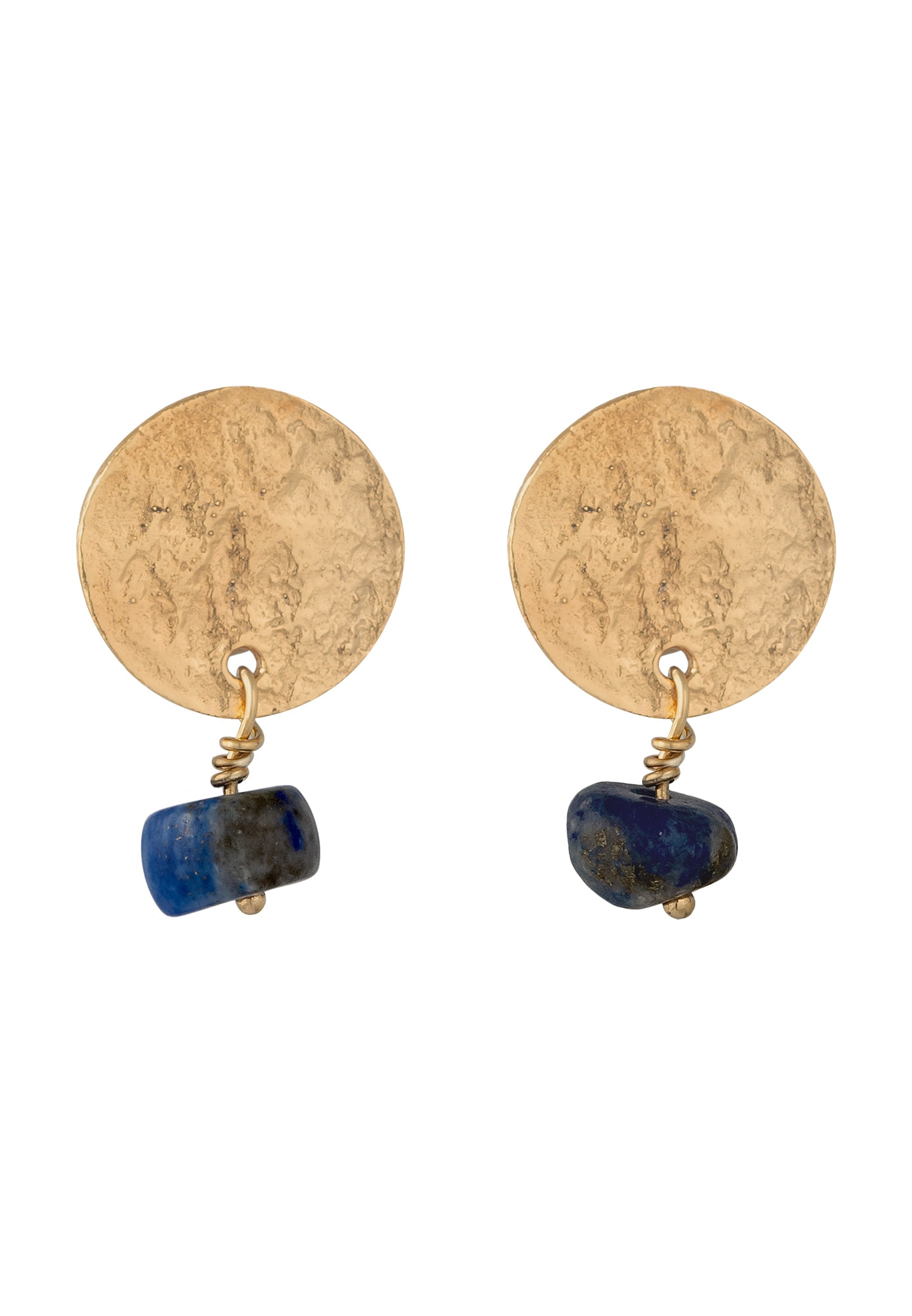 Elli Paar Ohrstecker »Ohrringe Ohrstecker Plättchen Lapis Lazuli Blau 925 Sterling Silber Vergoldet«