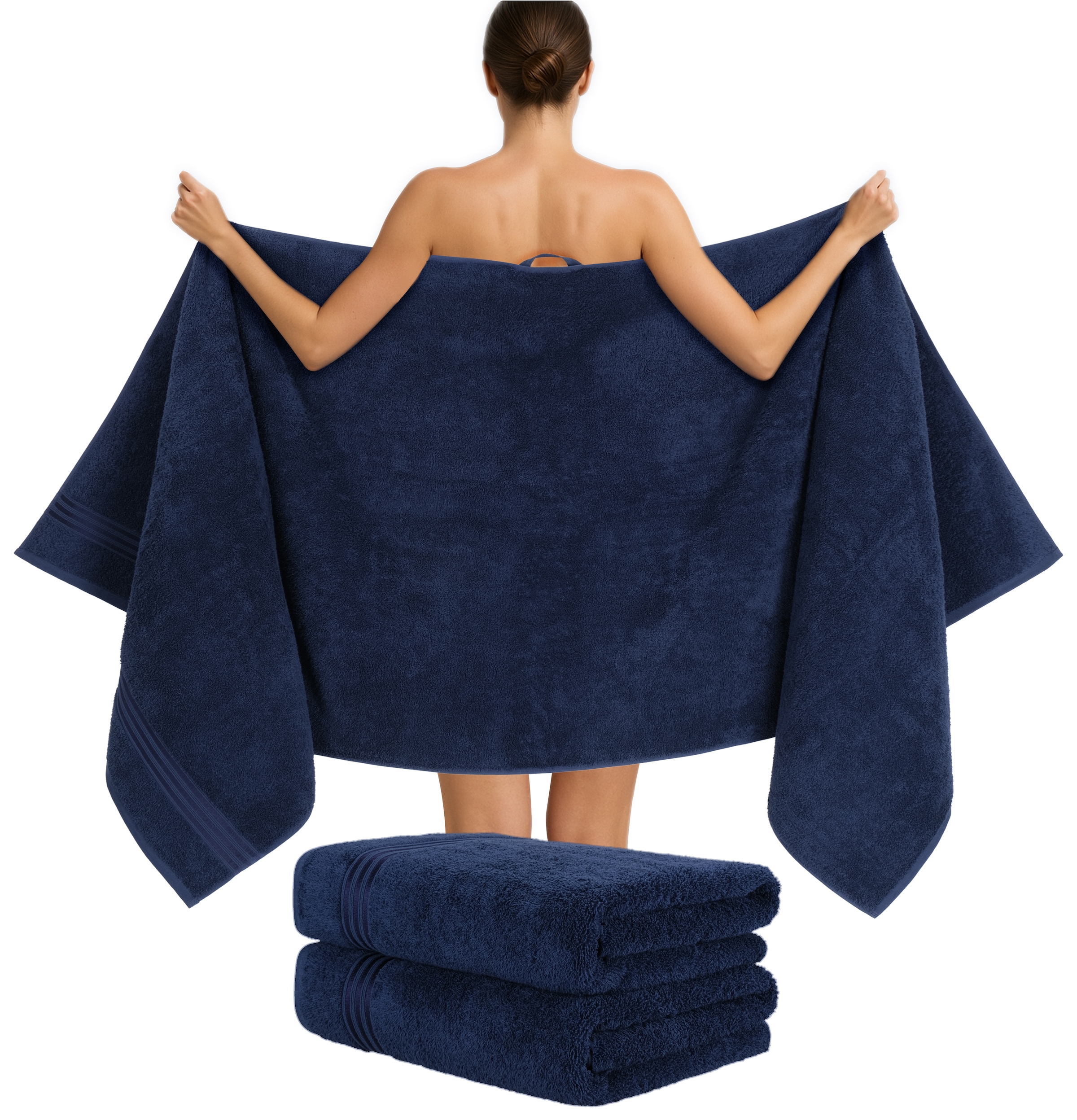 HAMMETEX Saunatuch »Hammetex 2er Set extra große Saunatücher«, (Packung, 2 St., 80x200 Saunatücher), 100% Baumwolle – Weich & Saugfähig – Luxuriöse Große Spa-Badetücher