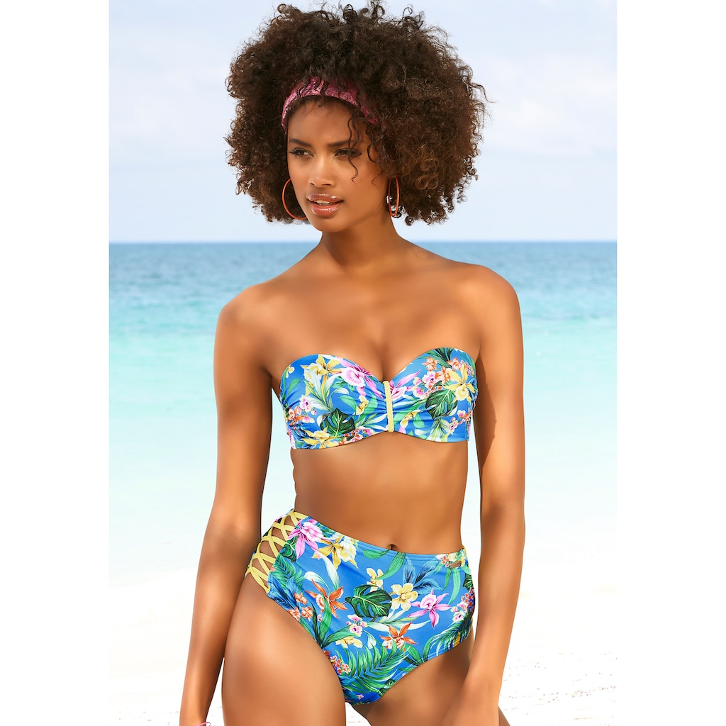 Venice Beach Bikini-Hose »Hanni« mit tropischem Print und gelben Details