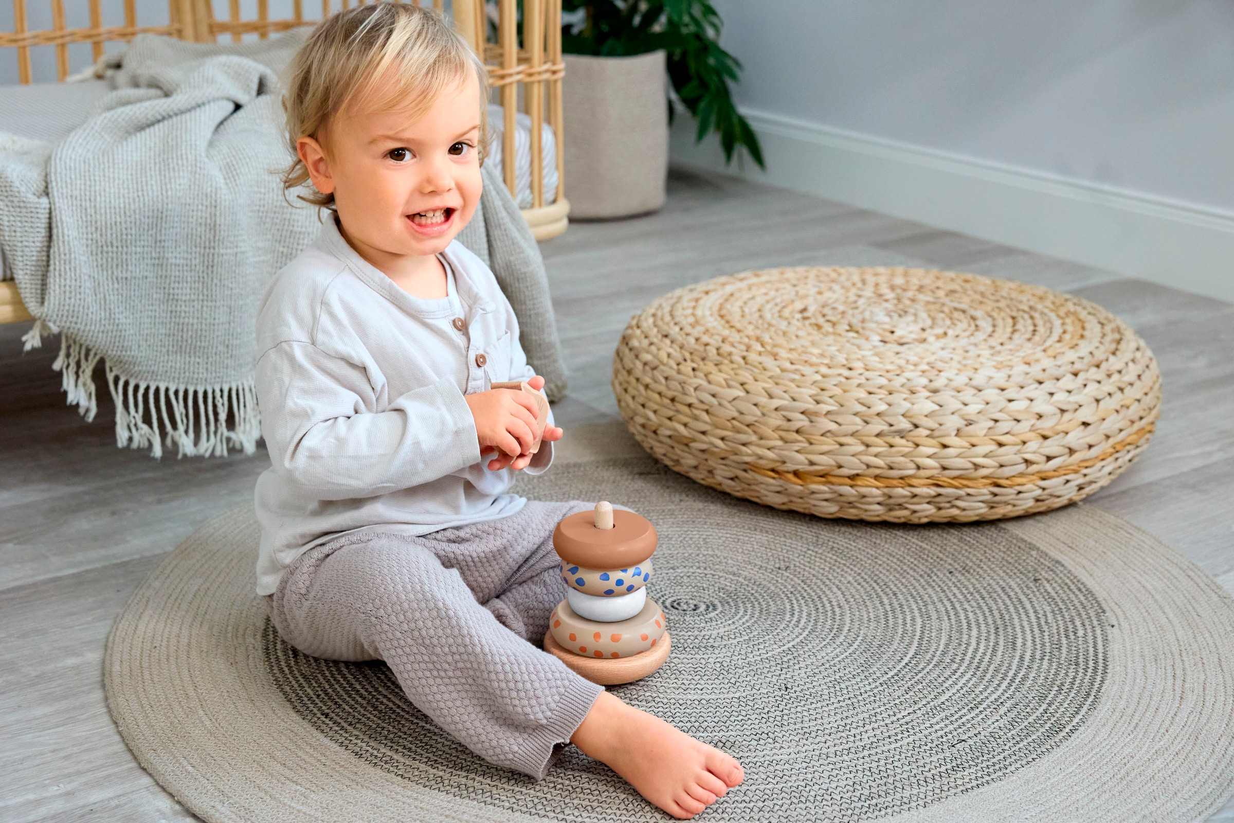 LÄSSIG Stapelspielzeug »Stapelringturm Wood Little Mateys«, FSC® - schützt Wald - weltweit