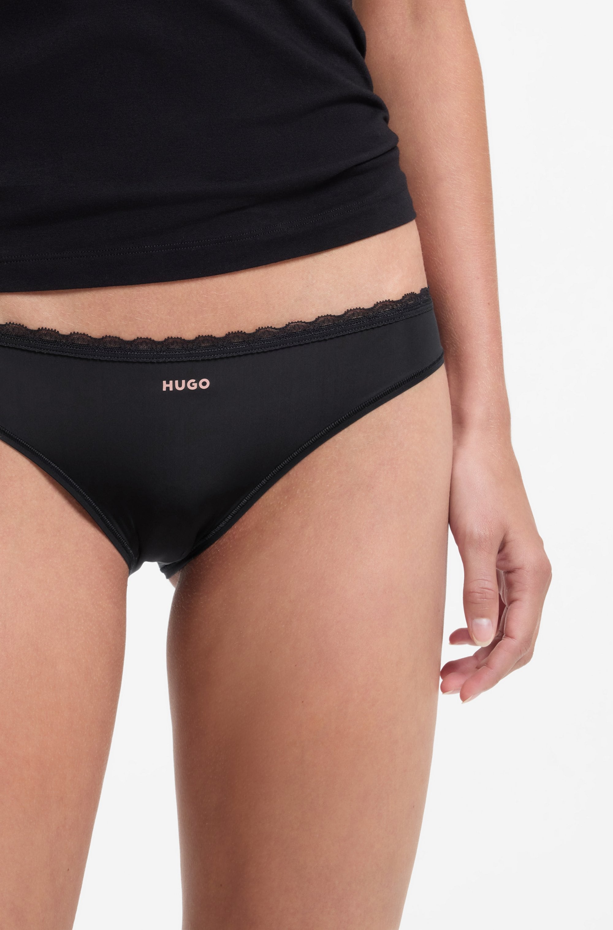 HUGO Underwear Slip »TRIPLET MICRO« 3 Stk. mit Spitzenbesatz