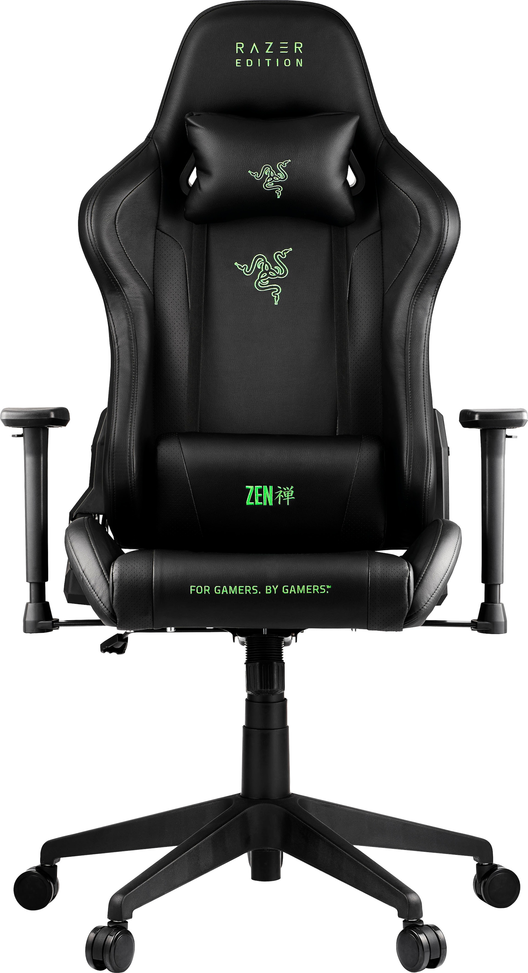 RAZER Gaming-Stuhl »Tarok Essentials by Zen, PU Kunstleder«, 3D-Armlehnen, Lendenkissen und Kopfkissen, bis 130kg, Schwarz