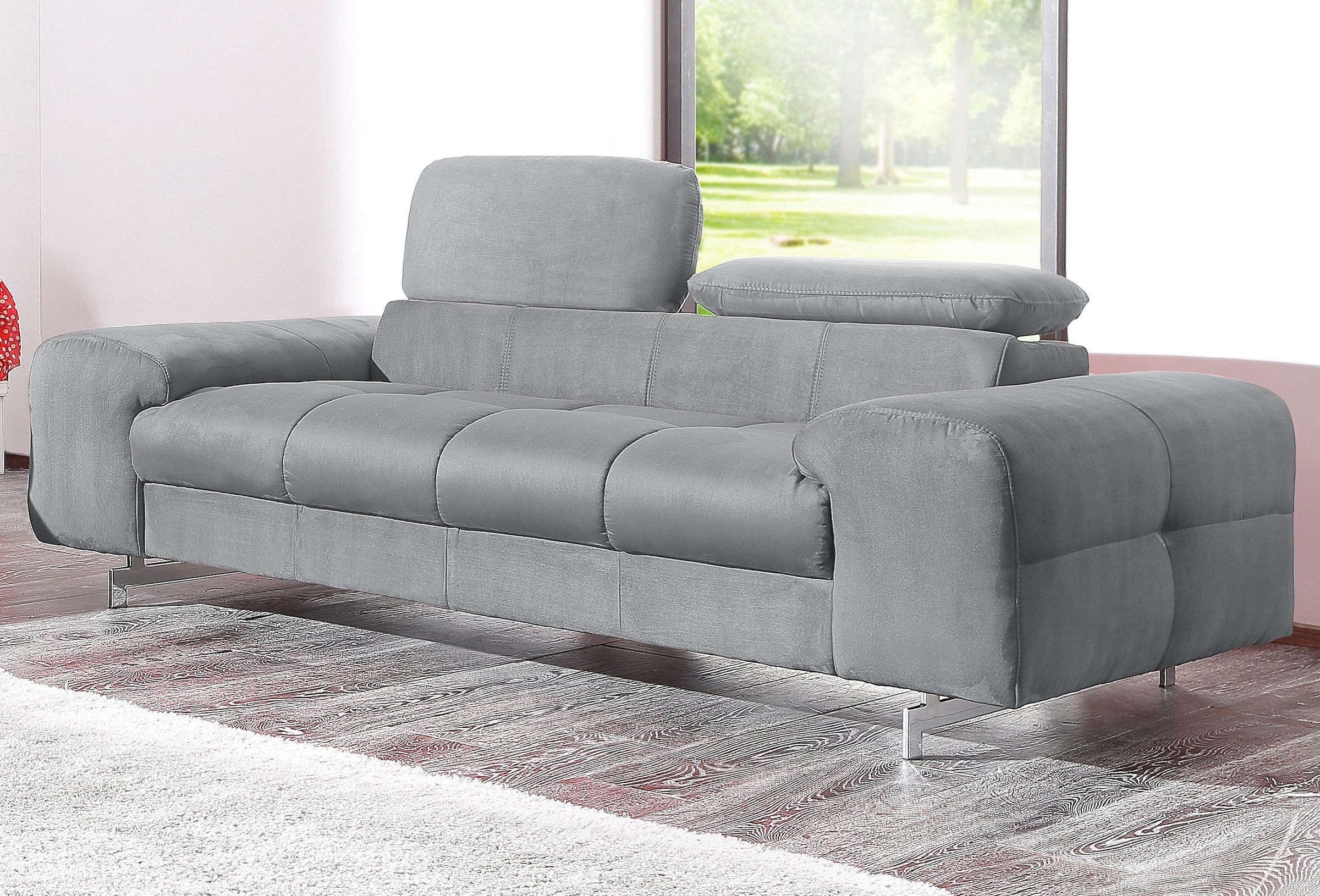 COTTA Polstergarnitur »Chef« Set,  Set bestehend aus: 2-Sitzer mit Kopfteilverstellung & Hocker