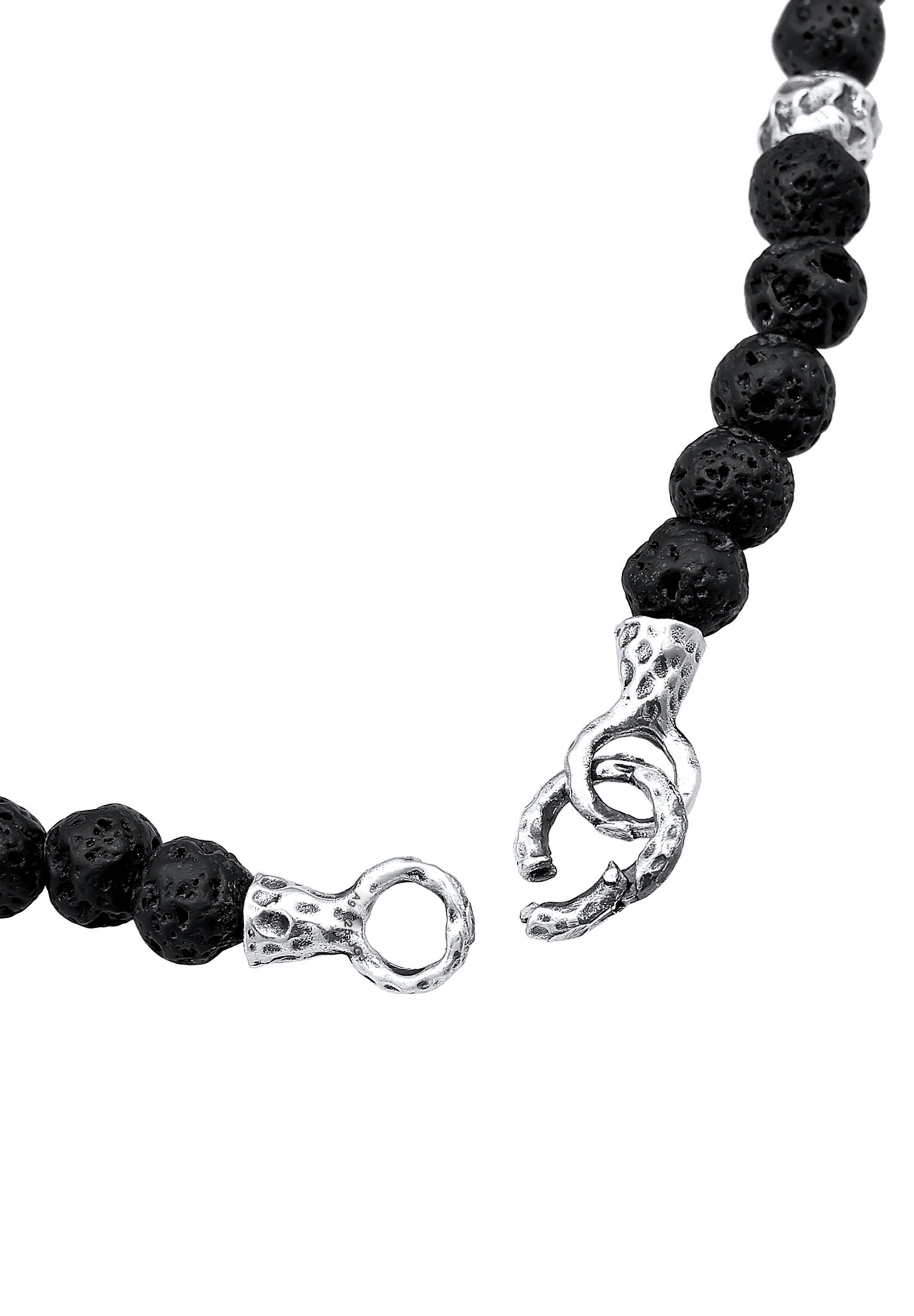 HAZE & GLORY Silberkette »Halskette Steinkette Lava Organic Design 925 Silber«