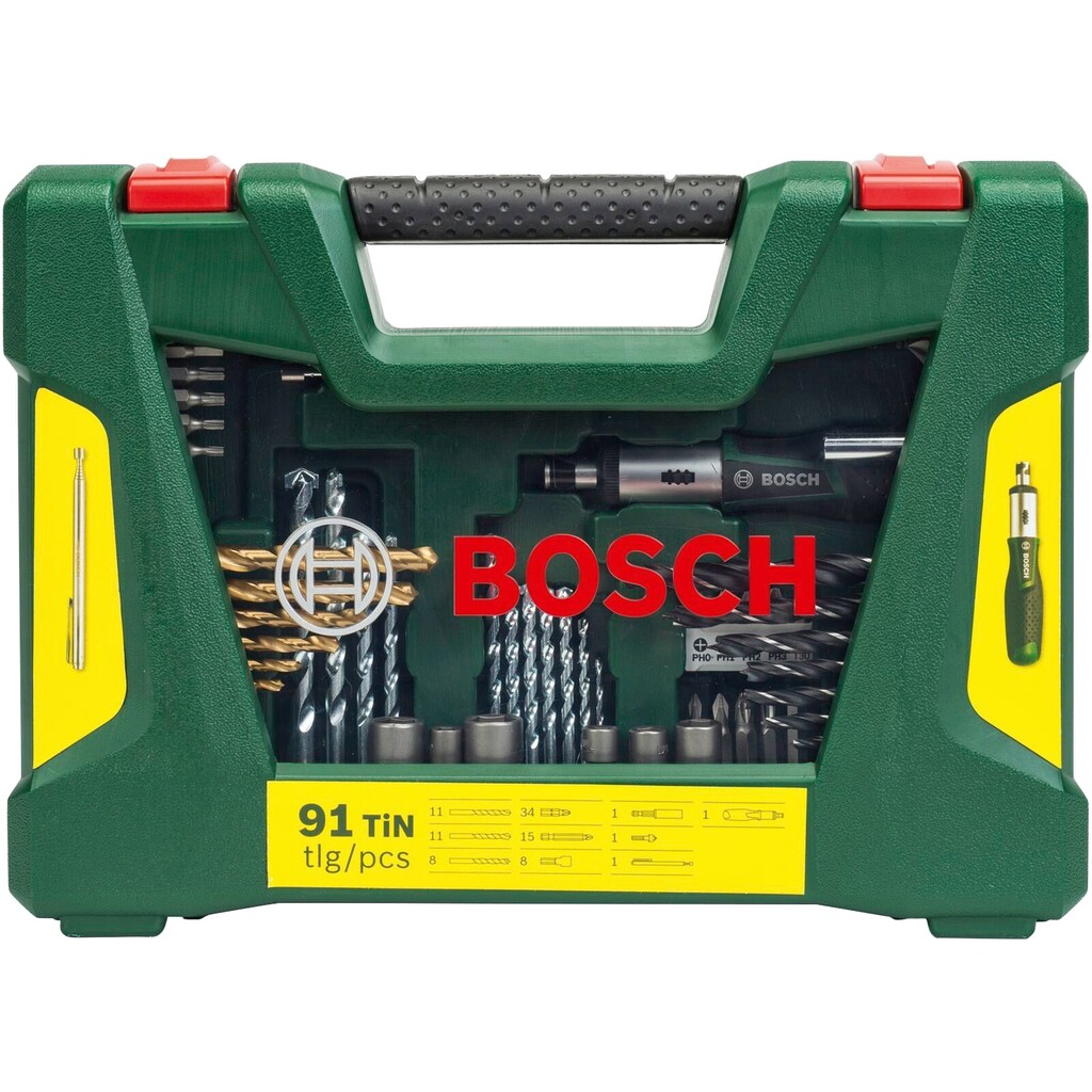 Bosch Home & Garden Bohrer- und Bit-Set »V-Line Box«, (Set, 91 tlg.)