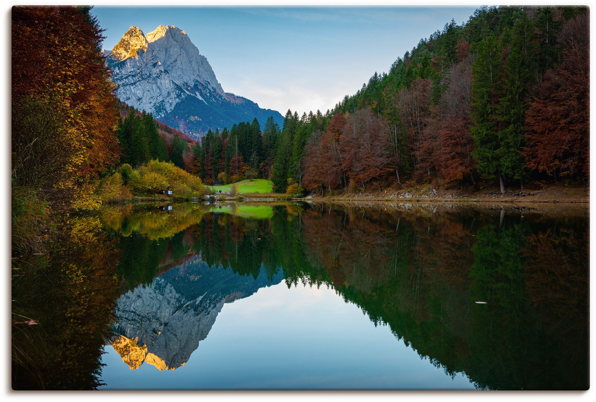 Wandbild »Herbst am Rießersee«, Berge & Alpenbilder, (1 St.), als Alubild,...