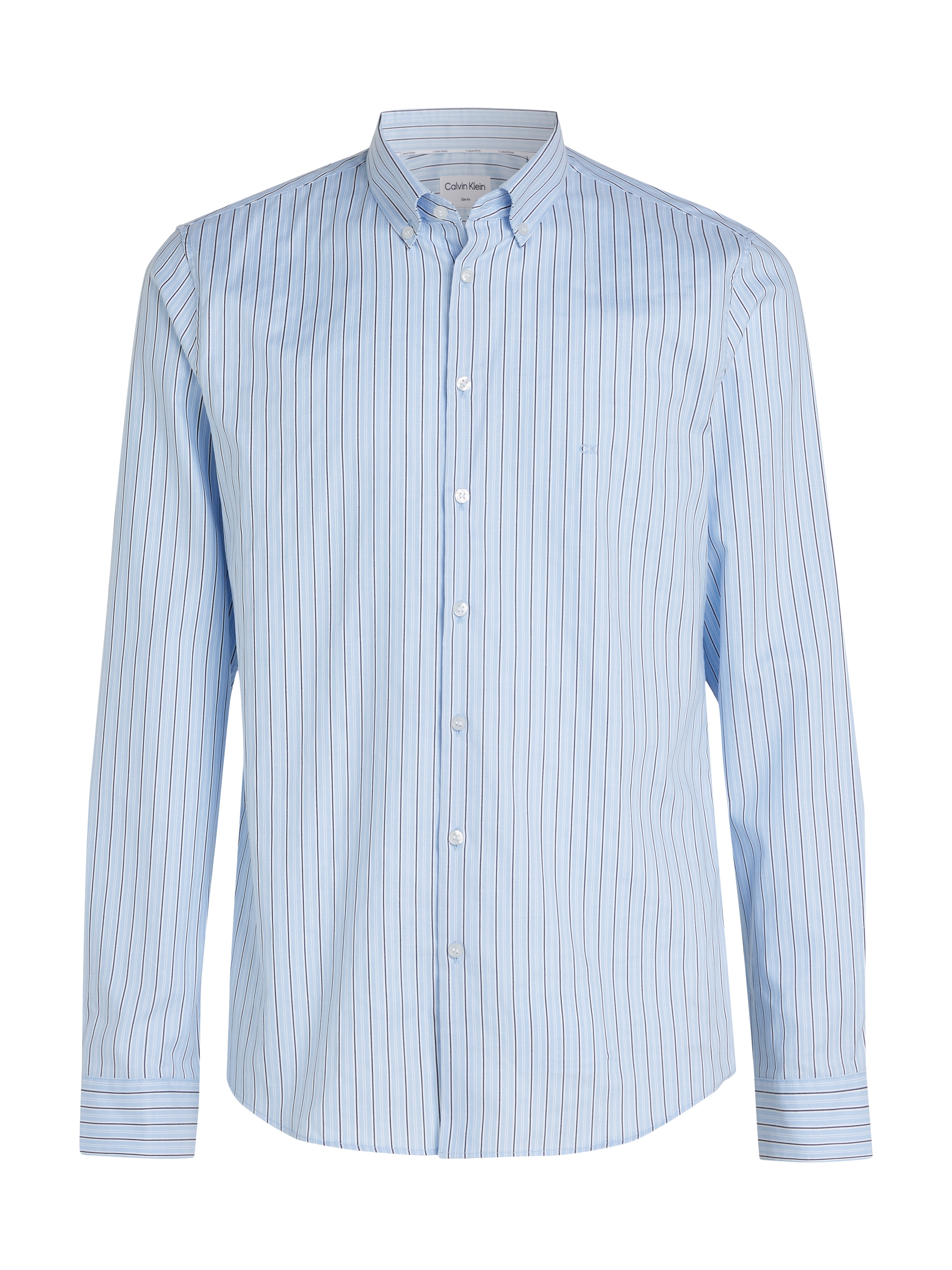 Calvin Klein Langarmhemd »OXFORD 2 TONES STRIPE SLIM SHIRT«, mit Knopfleiste