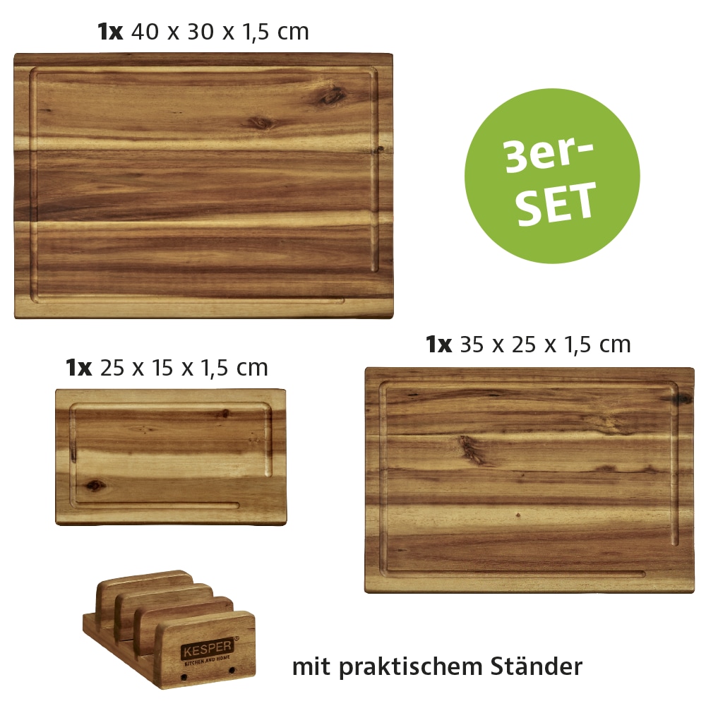 KESPER® Schneidebrett »inkl. Ständer« aus FSC-zertifiziertem Akazienholz