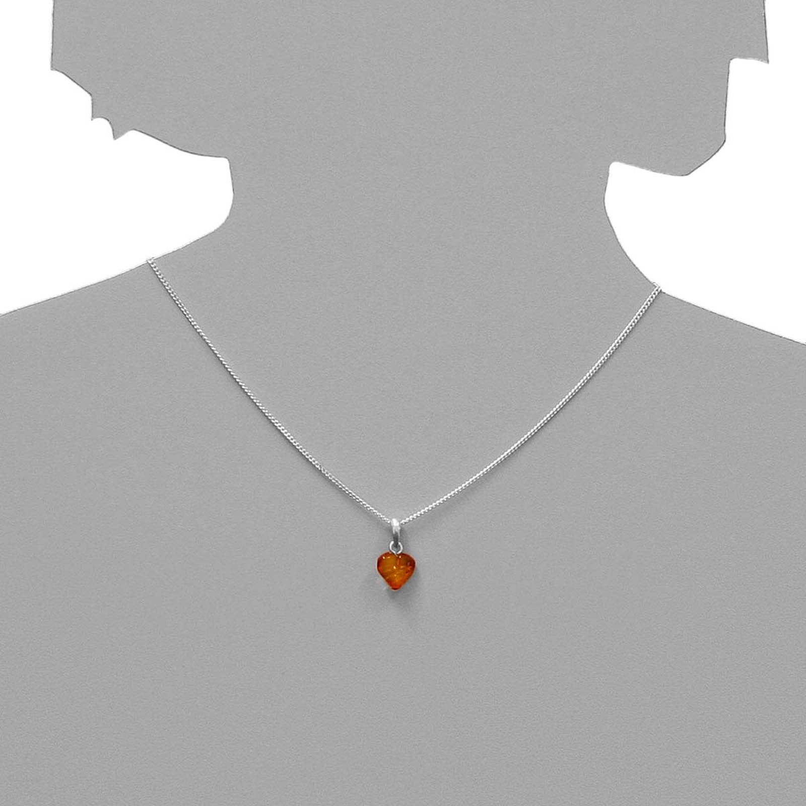 OSTSEE-SCHMUCK Kette mit Anhänger »- Herz 11 mm - Silber 925/000 - Bernstein«