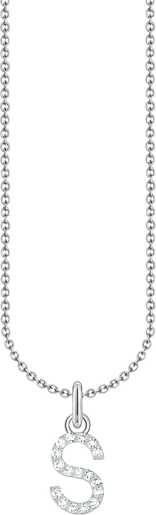 THOMAS SABO Kette mit Anhänger »Buchstabe, KE2240 - KE2265-051-14-L45V, KE2240 - KE2265-414-14-L45V«, mit Zirkonia (synth.)