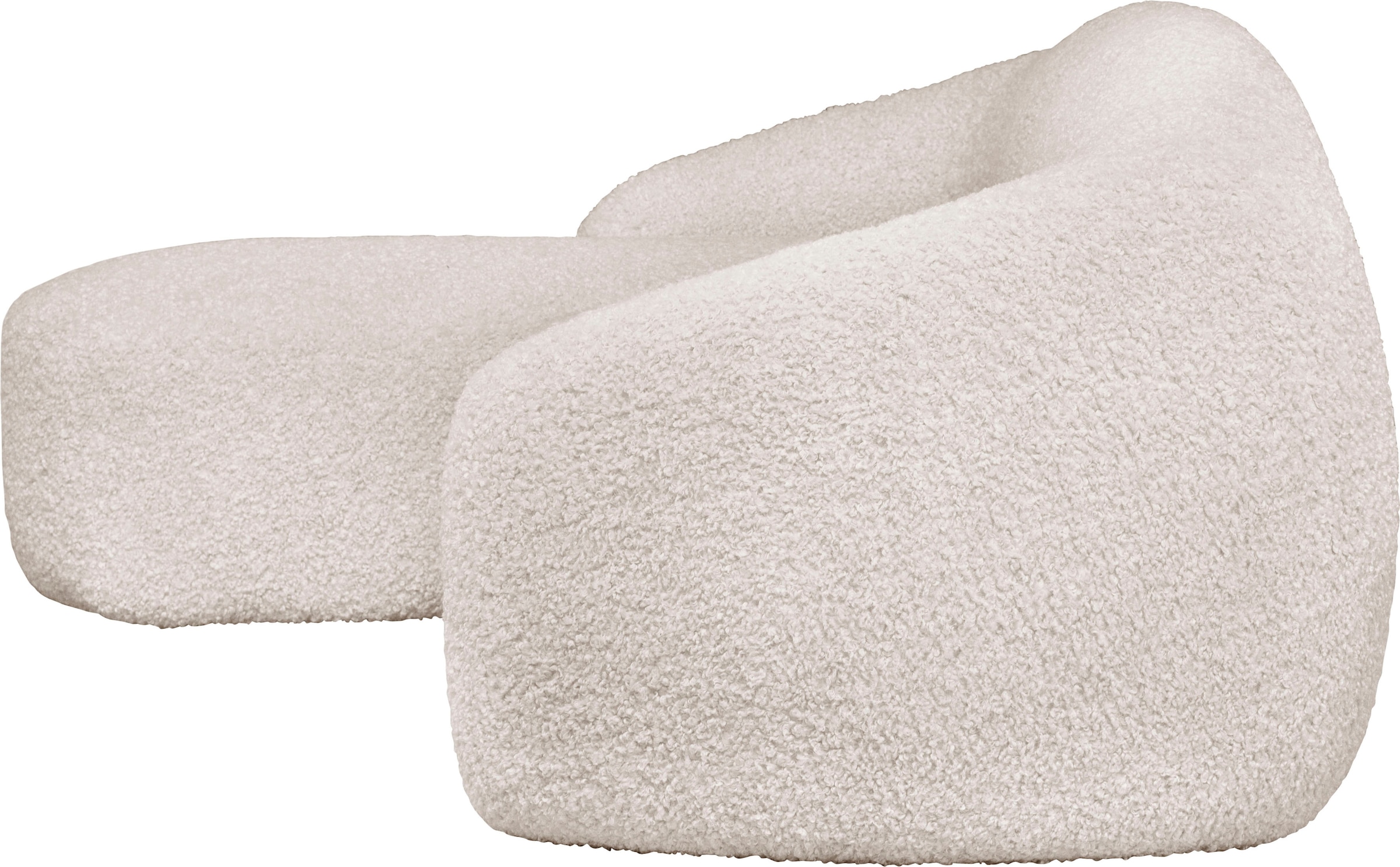 LeGer Home by Lena Gercke Ecksofa »L-Form, Designersofa, organische Form, Maße B/T/H: 255/170/81 cm«, mit Wellenunterfederung, auch in Bouclé, Recamiere rechts/links
