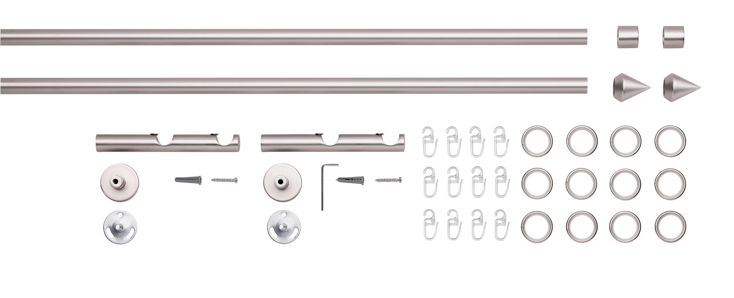 Good Life Gardinenstange »PUNTA« Ø 16 mm 2 läufig-läufig Fixmaß mit Ringen