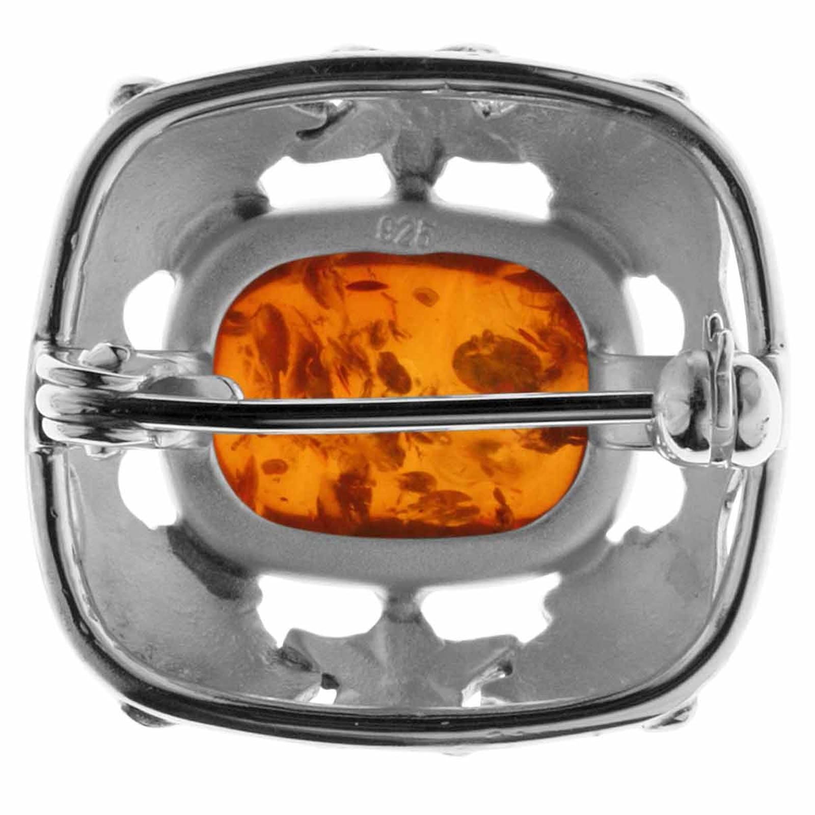 OSTSEE-SCHMUCK Brosche »- Fischland 23x21 mm - Silber 925/000 - Bernstein«