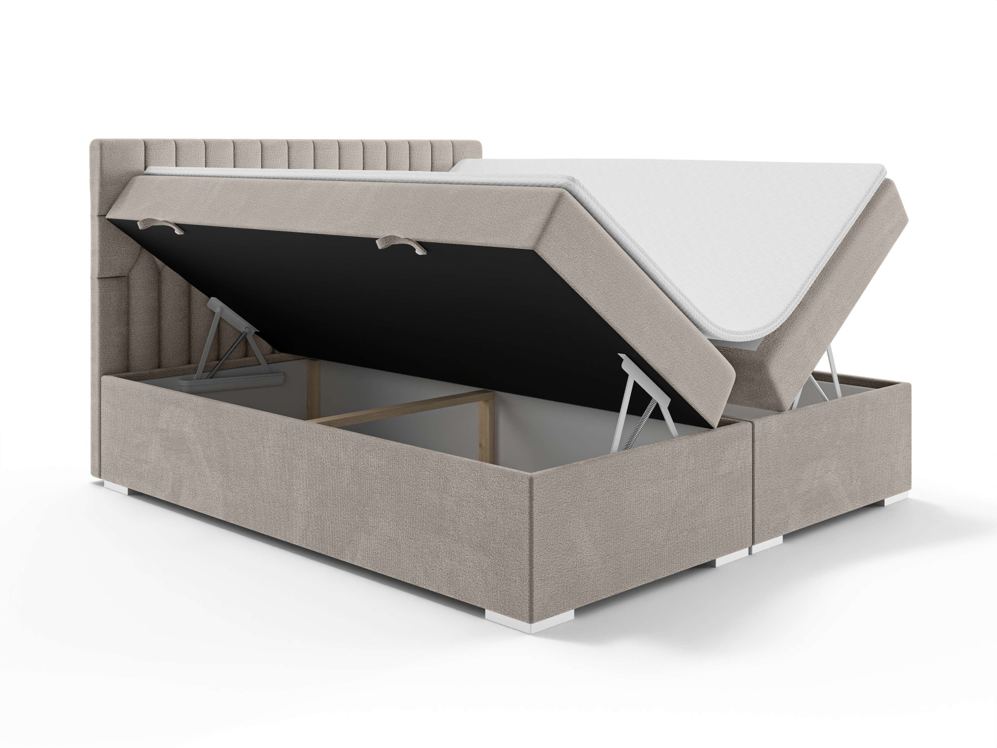 Leonique Polsterbett »ALIY mit Matratze und Topper, in 3 Breiten (140, 160 und 180 cm)«, Boxspringbett mit Kopfteil, Bettkasten, Matratze (BFK/TFK) und Topper