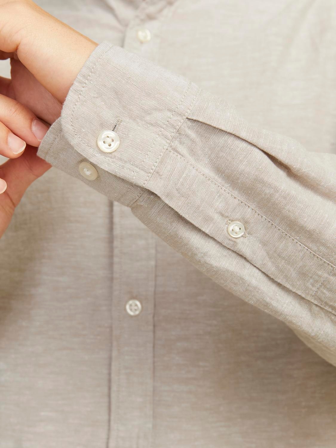Jack & Jones Langarmhemd »JJELINEN BLEND BAND SHIRT LS SN«