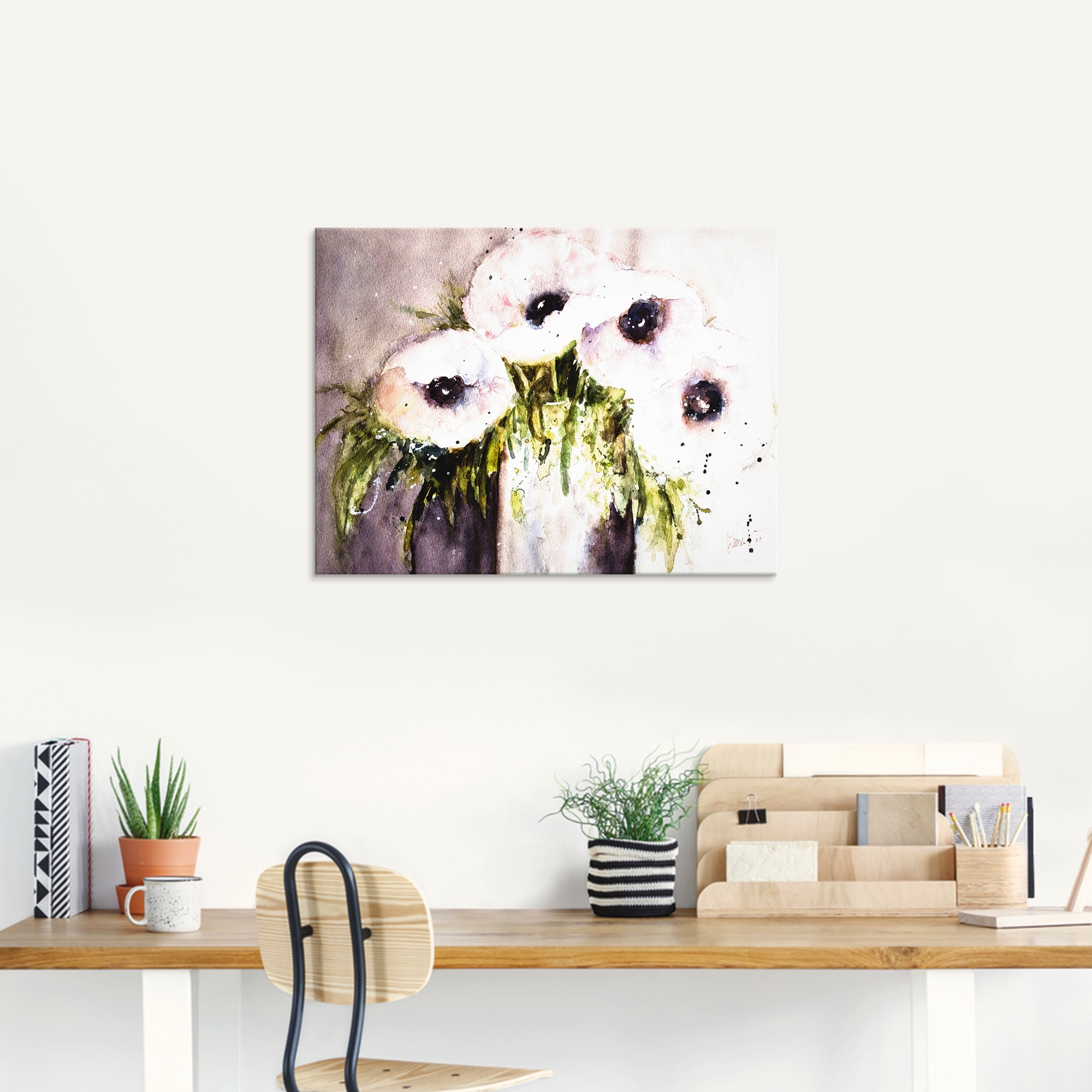 Artland Glasbild »Lila Mohn in Vase« Blumen 1 Stk. tlg. in verschiedenen Größen