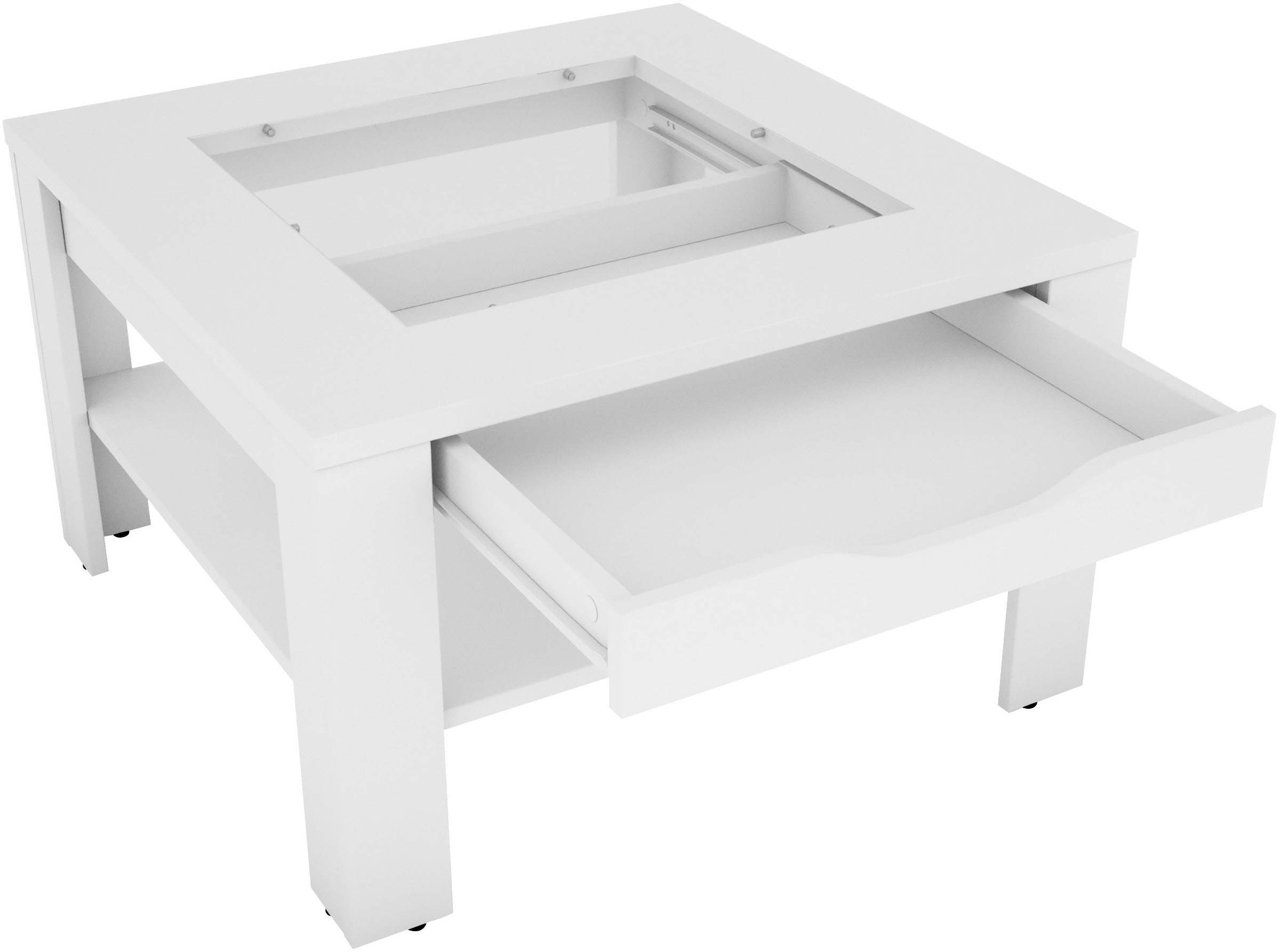 byLIVING Couchtisch »RALPH« Artisan Eiche, Old Wood oder weiß, 1 Schubkasten, Glaseinlageplatte
