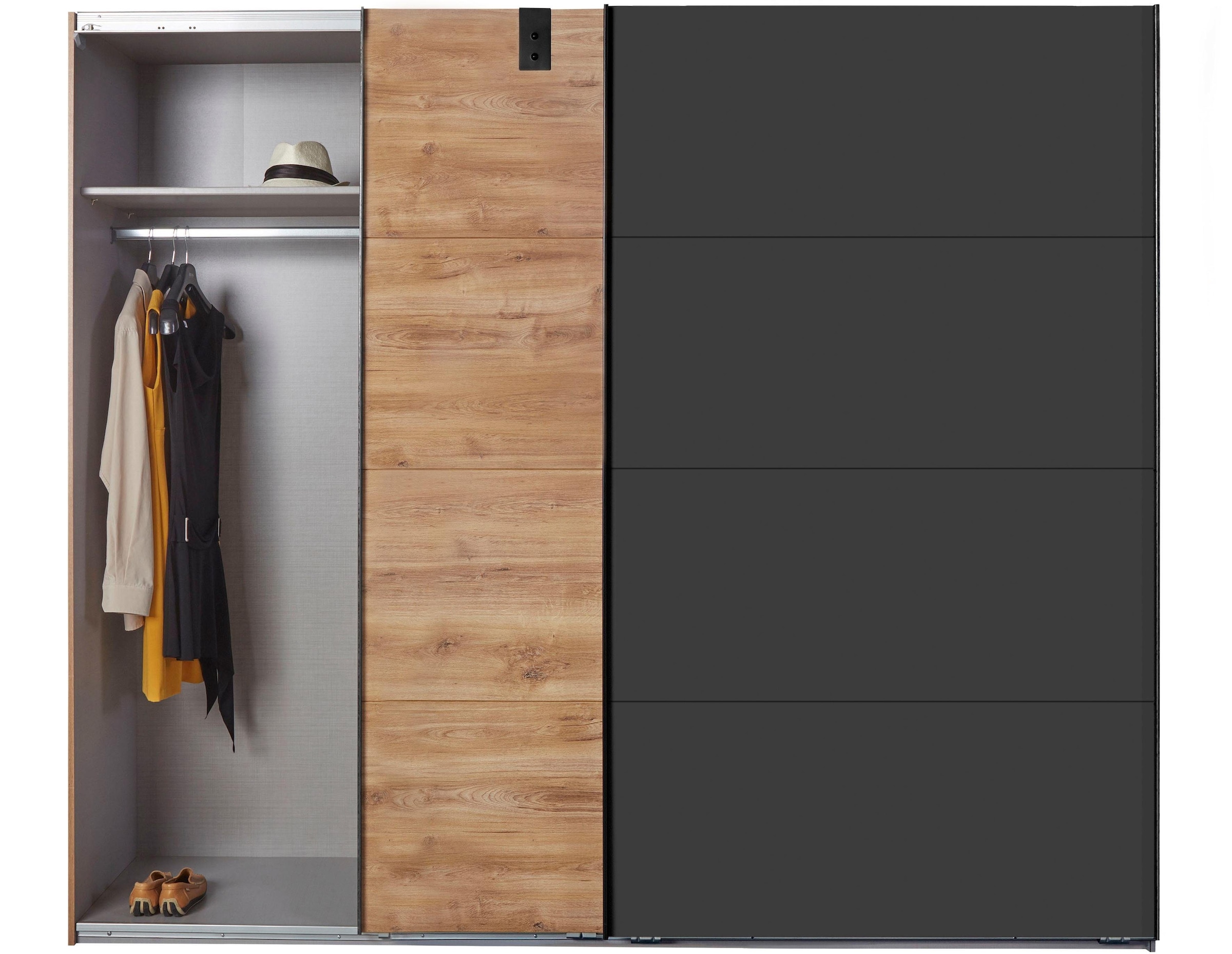 Wimex Schwebetürenschrank »Malmö, Kleiderschrank wahlweise mit oder ohne Spiegel« Kleiderschrank im Industrial Design, 225 oder 270cm breit