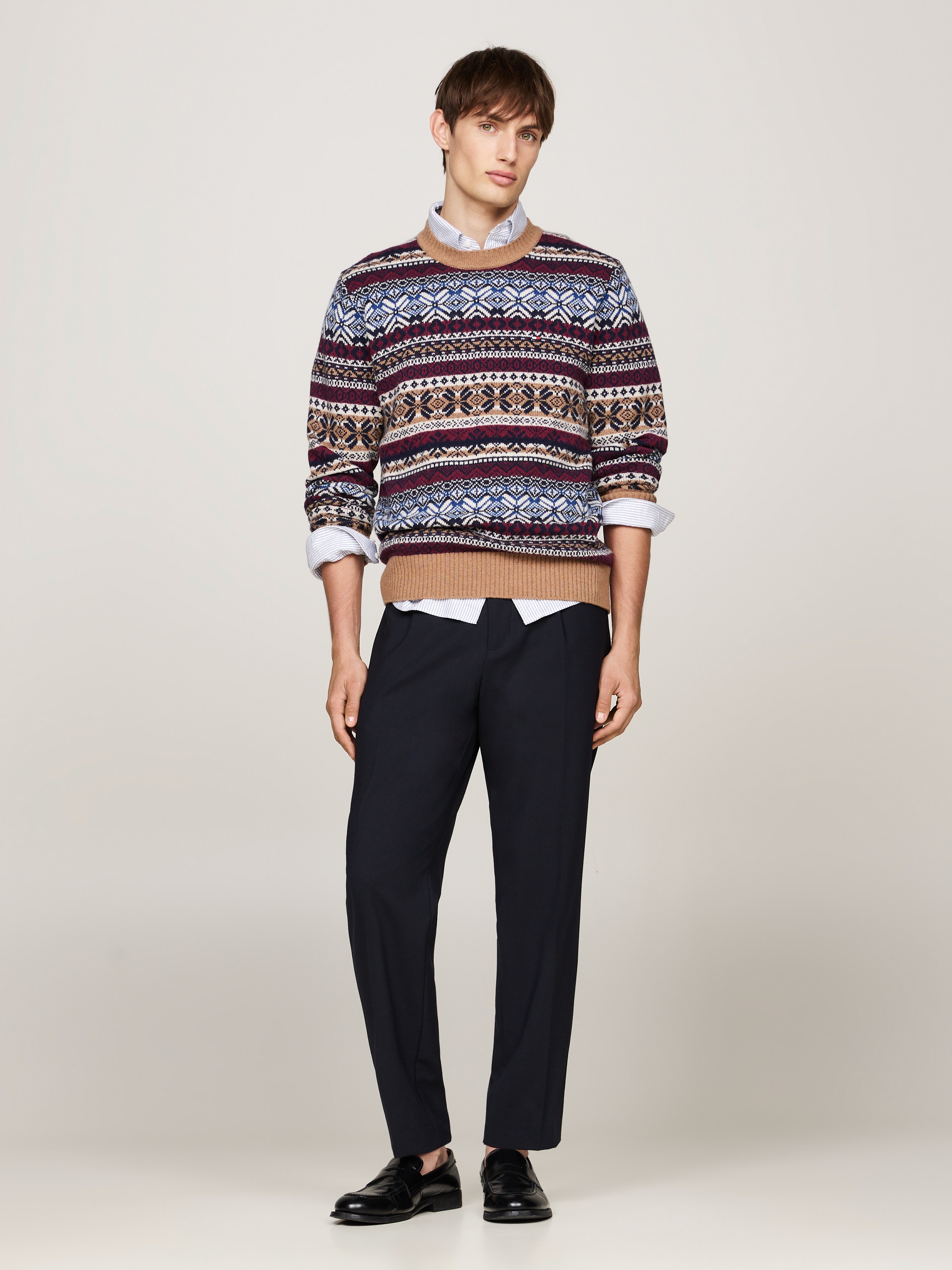 Tommy Hilfiger Rundhalspullover »GIFTING WOOL BLEND FAIRISLE C NK«, mit mehrfarbigen Muster