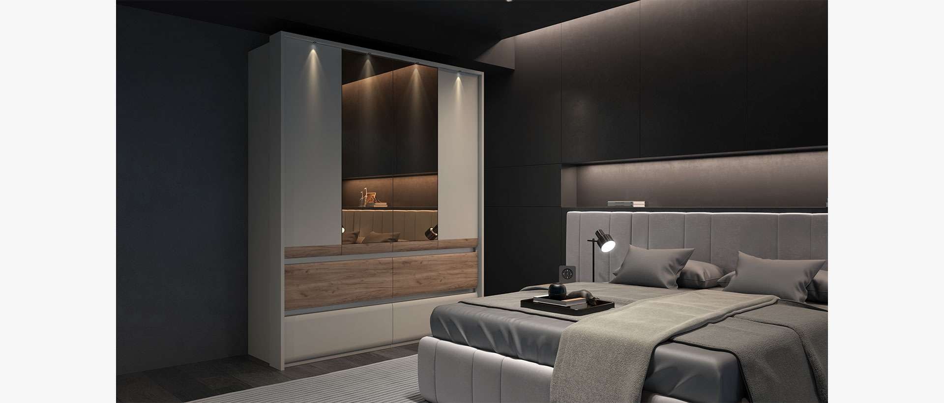 Places of Style Kleiderschrank »Invictus«, UV lackiert, mit LED Beleuchtung, Soft-Close Funktion