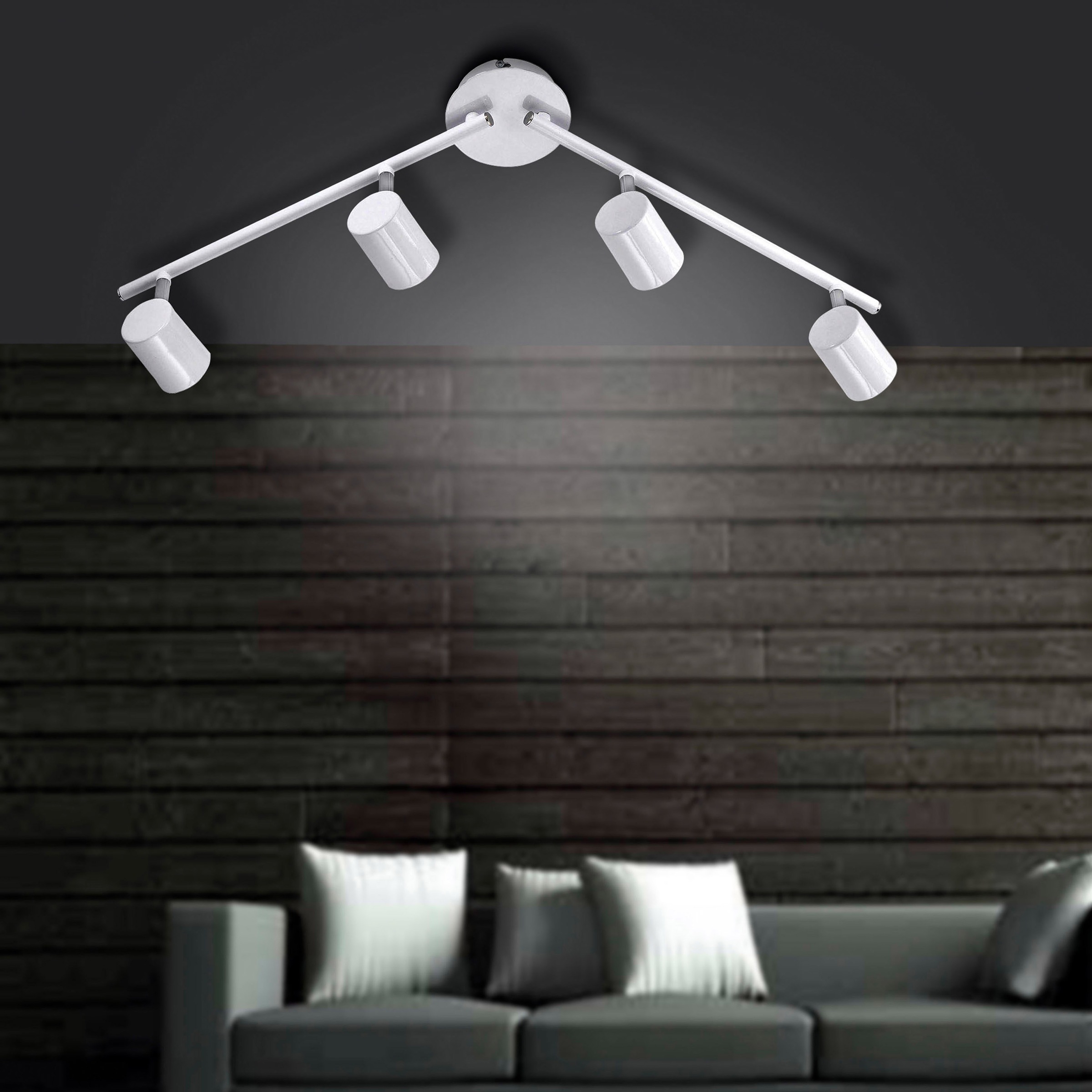 my home LED Deckenleuchte »Maci«, 4 flammig, Leuchtmittel GU10 | Leuchtmittel wechselbar, schlichtes Design, warmweißes LED-Licht, dreh- und schwenkbare Spots