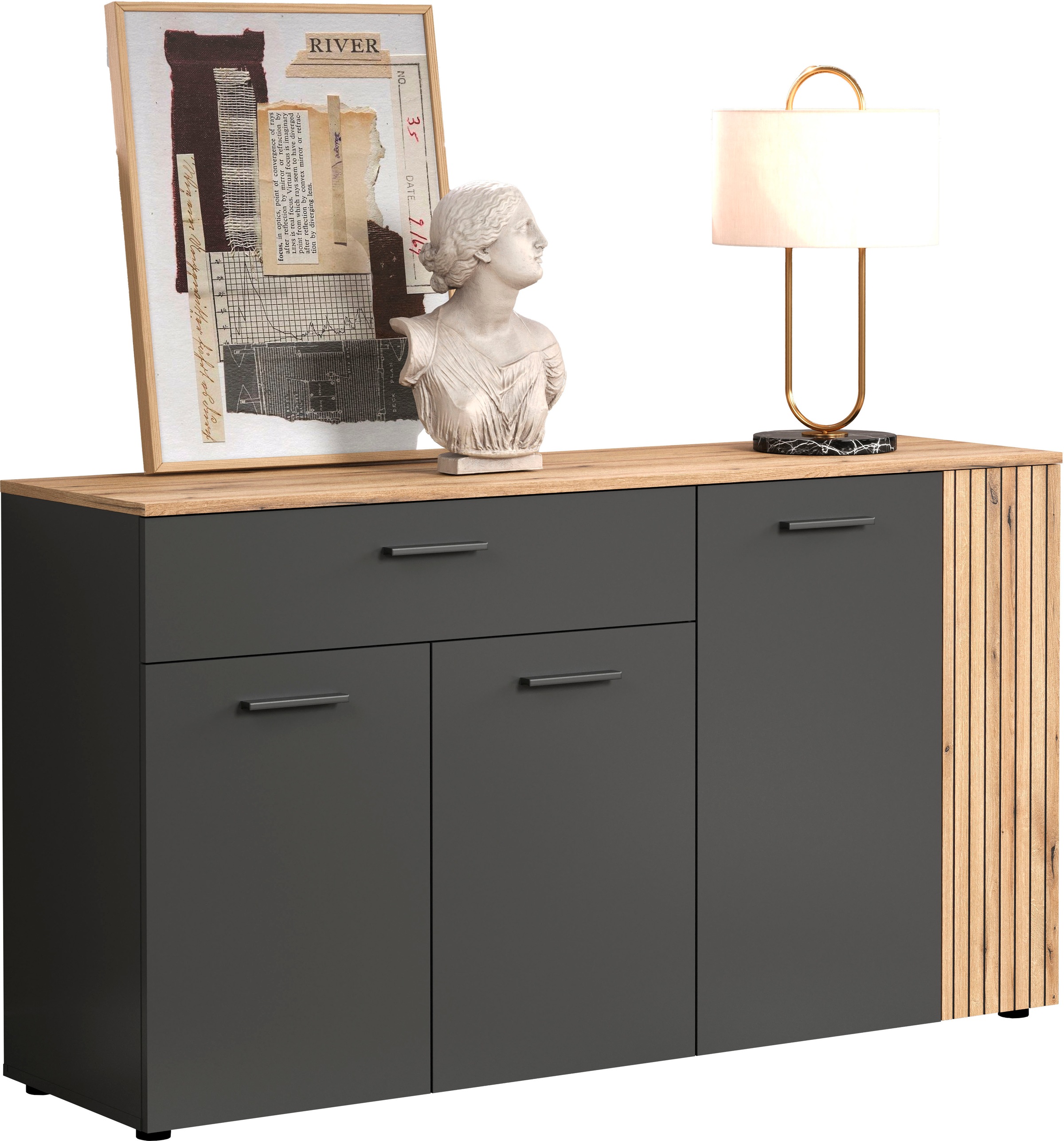 INOSIGN Sideboard »Estepona«, (1 St.), Kommode, Akustikpaneel-Look; Breite 150 cm