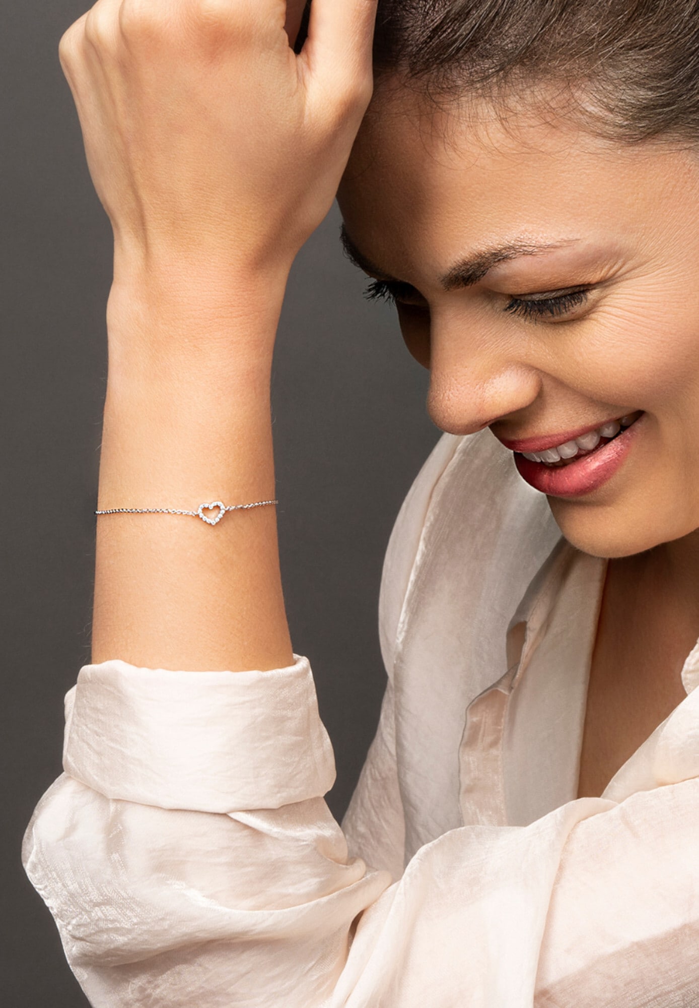 ONE ELEMENT Silberarmband »Zirkonia Herz Armband aus 925 Silber  18 cm«