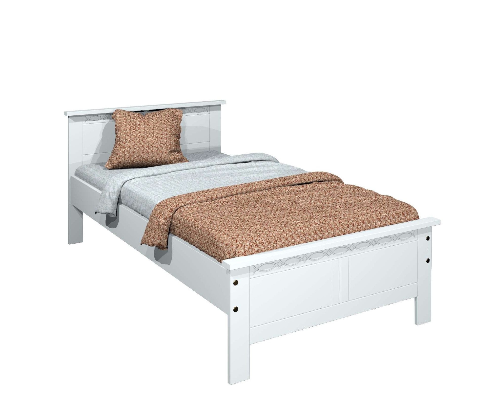 Home affaire Massivholzbett »Indra, TOPSELLER, Landhausstil, edles Design,zertifiziertes Massivholz«, (Breite/Belastbarkeit 180cm/220 KG, 140cm/180 KG, 90cm/120 KG), mit dekorativen Fräsungen, in 2 Breiten und Farben