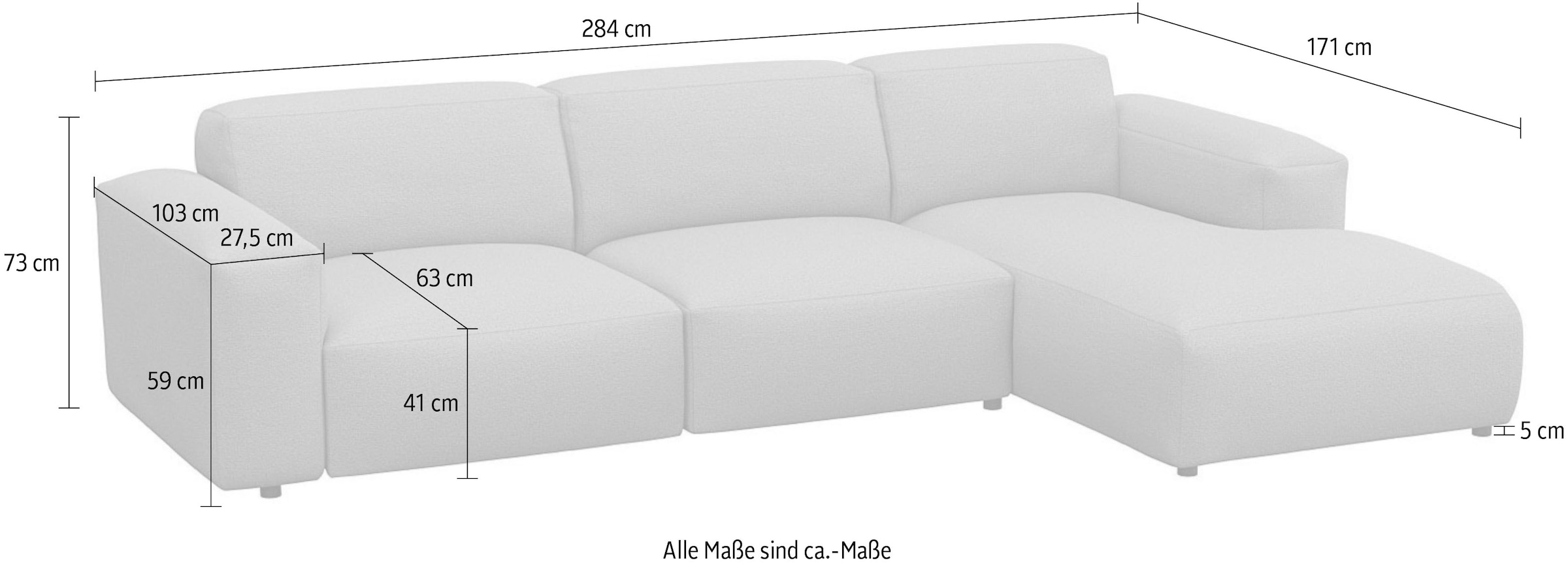 FLEXLUX Ecksofa »Lucera bequem und komfortabel durch hochwertigen Sitzaufbau, L.Form«, modern & anschmiegsam, Kaltschaum, Stahl-Wellenunterfederung