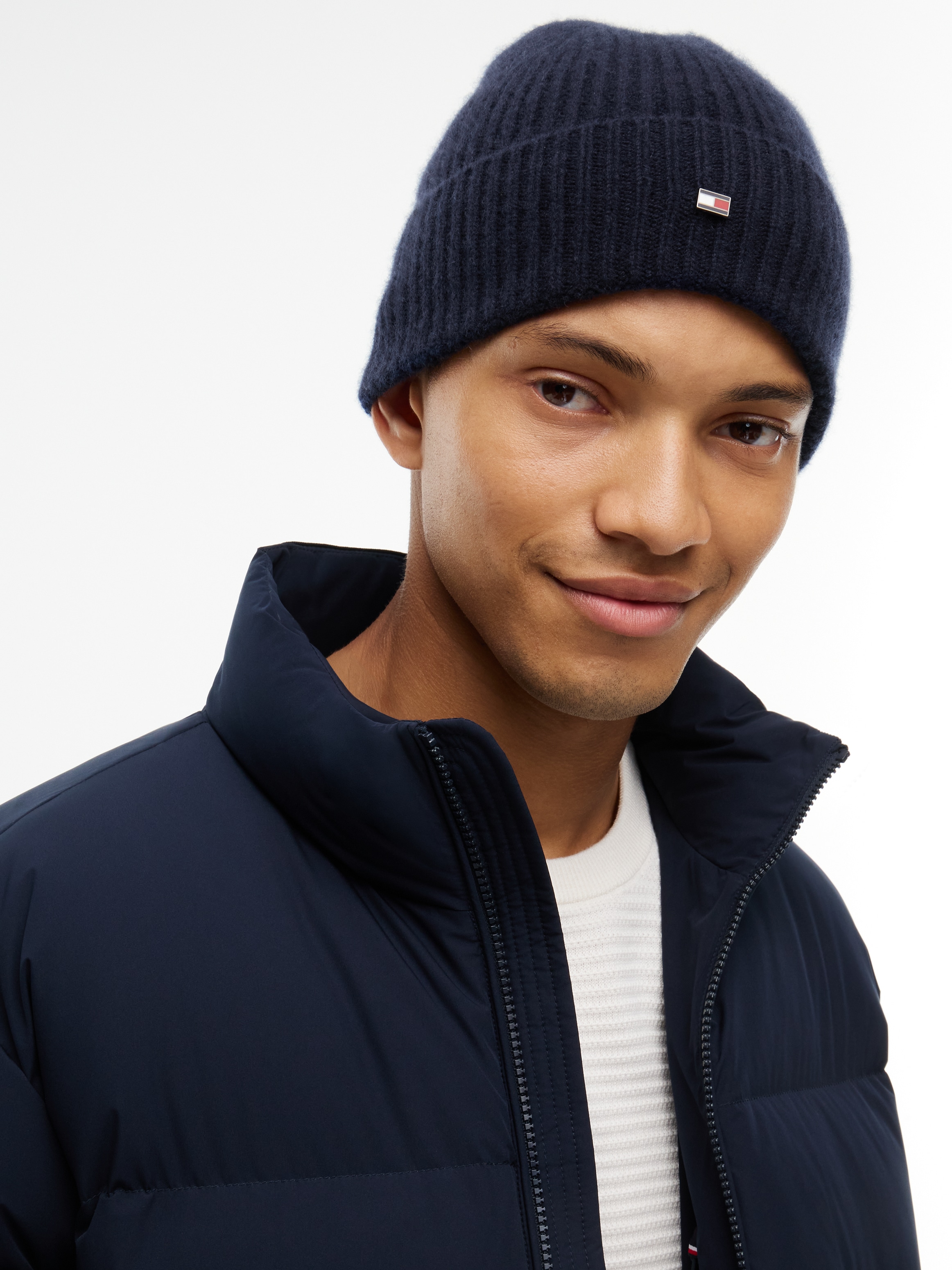 Tommy Hilfiger Strickmütze »FLAG CASHMERE BEANIE« One size mit Markenlogo