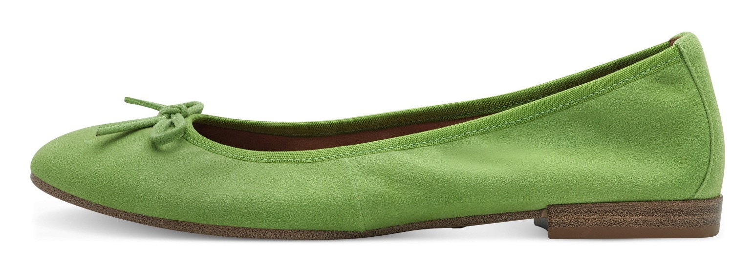 Tamaris Ballerina, Blockabsatz, Businessschuh, Schlupfschuh mit süßer Zierschleife